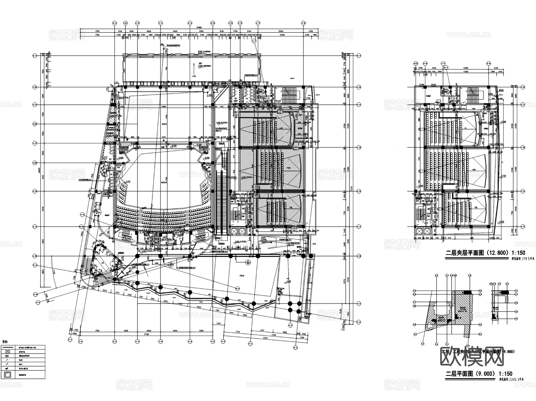 上海虹桥文化艺术中心天山电影院改扩建建筑CAD施工图cad施工图