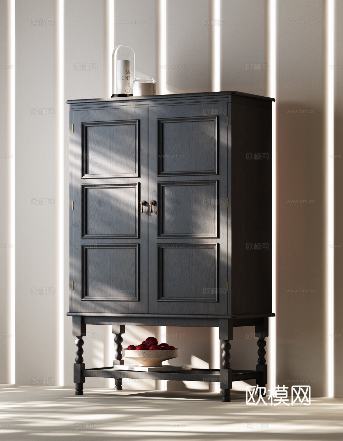 美式斗柜 美式边柜 美式装饰柜 美式玄关柜 现代美式玄关柜su模型