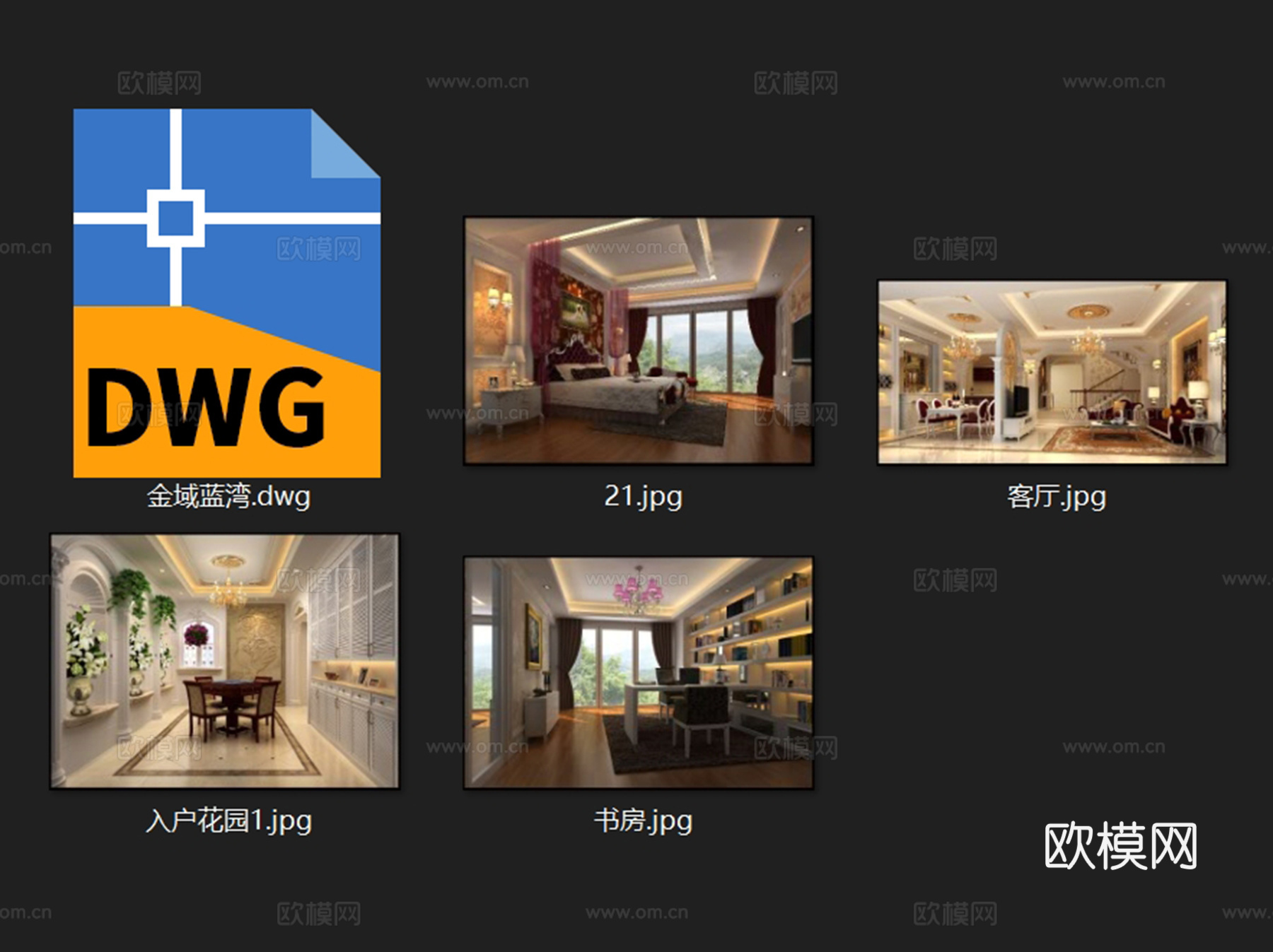 金域蓝湾5栋TH3三层别墅私宅室内家装CAD施工图cad施工图