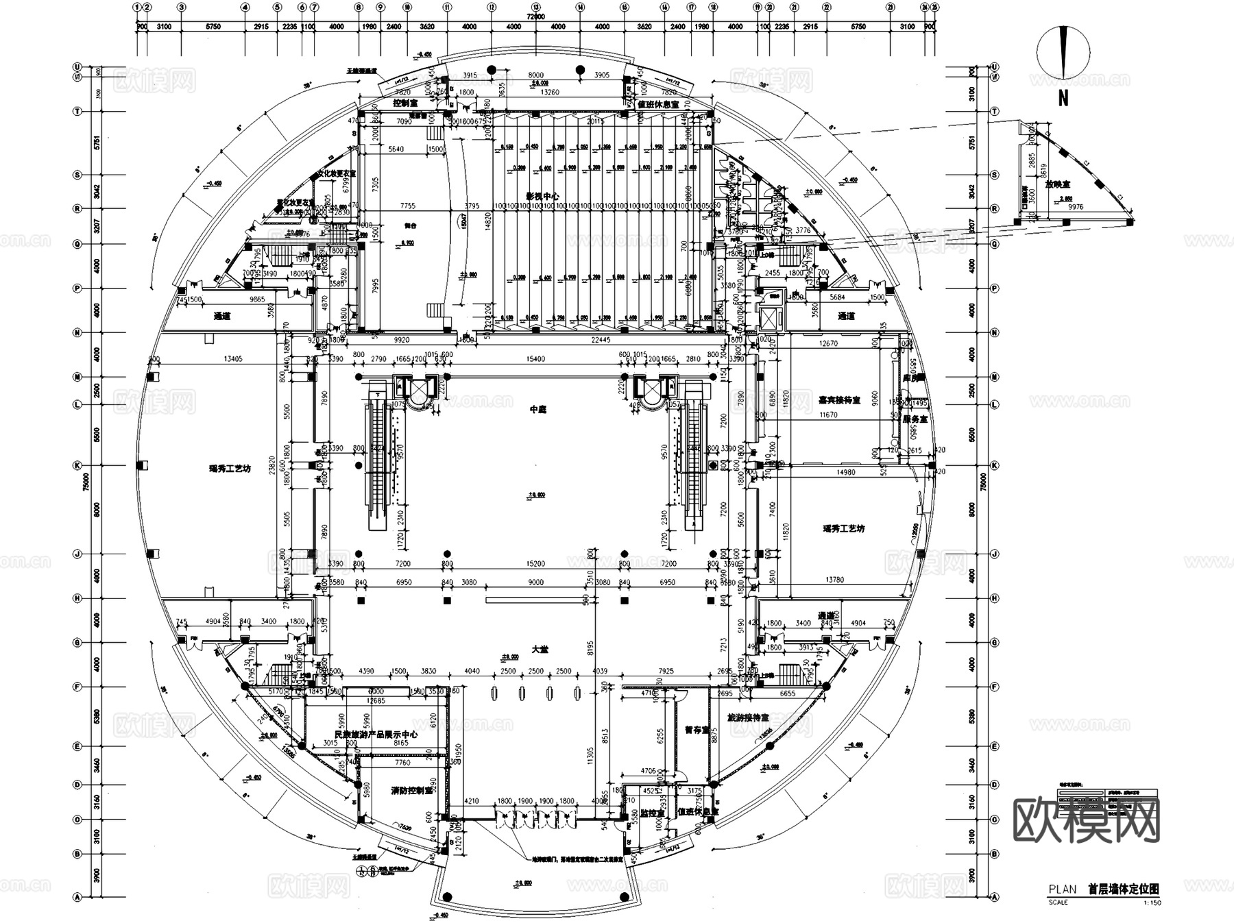 广东连南瑶族博物馆展厅室内平面CAD施工图cad施工图