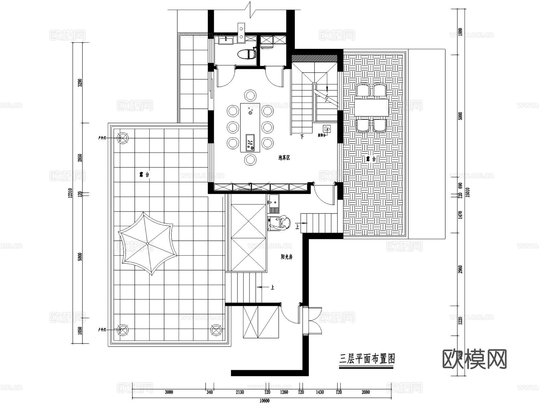 连江日出东方复式带顶层室内家装CAD施工图cad施工图