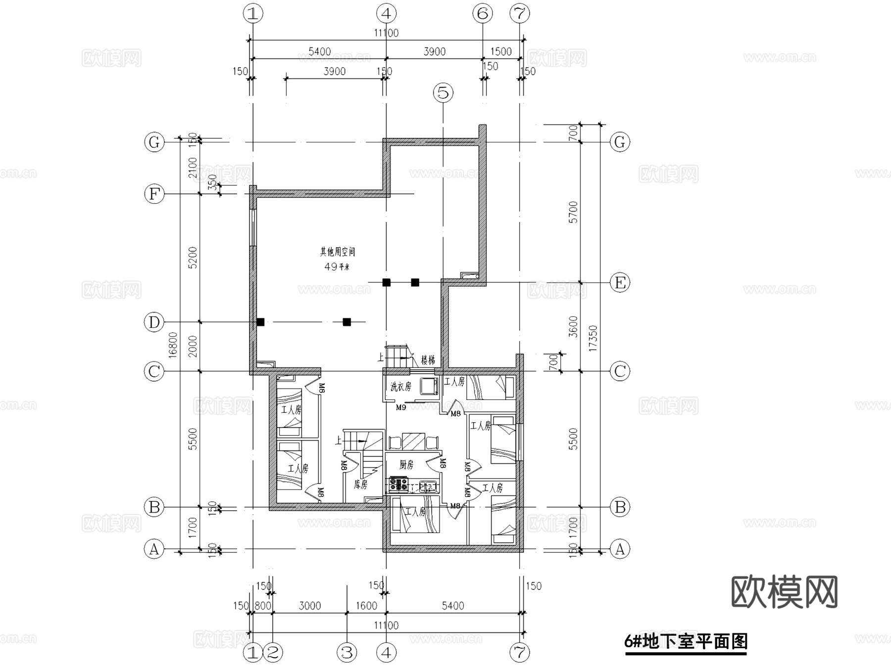 古典三层别墅室内家装CAD施工图cad施工图