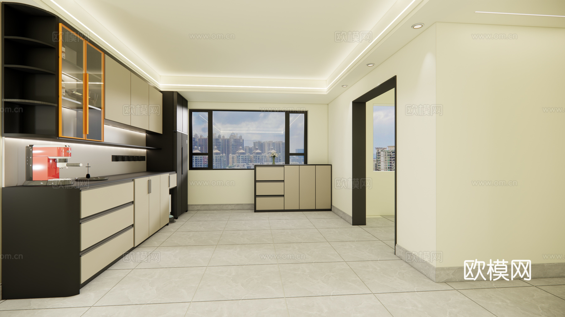 餐边柜-高/矮柜免费su模型