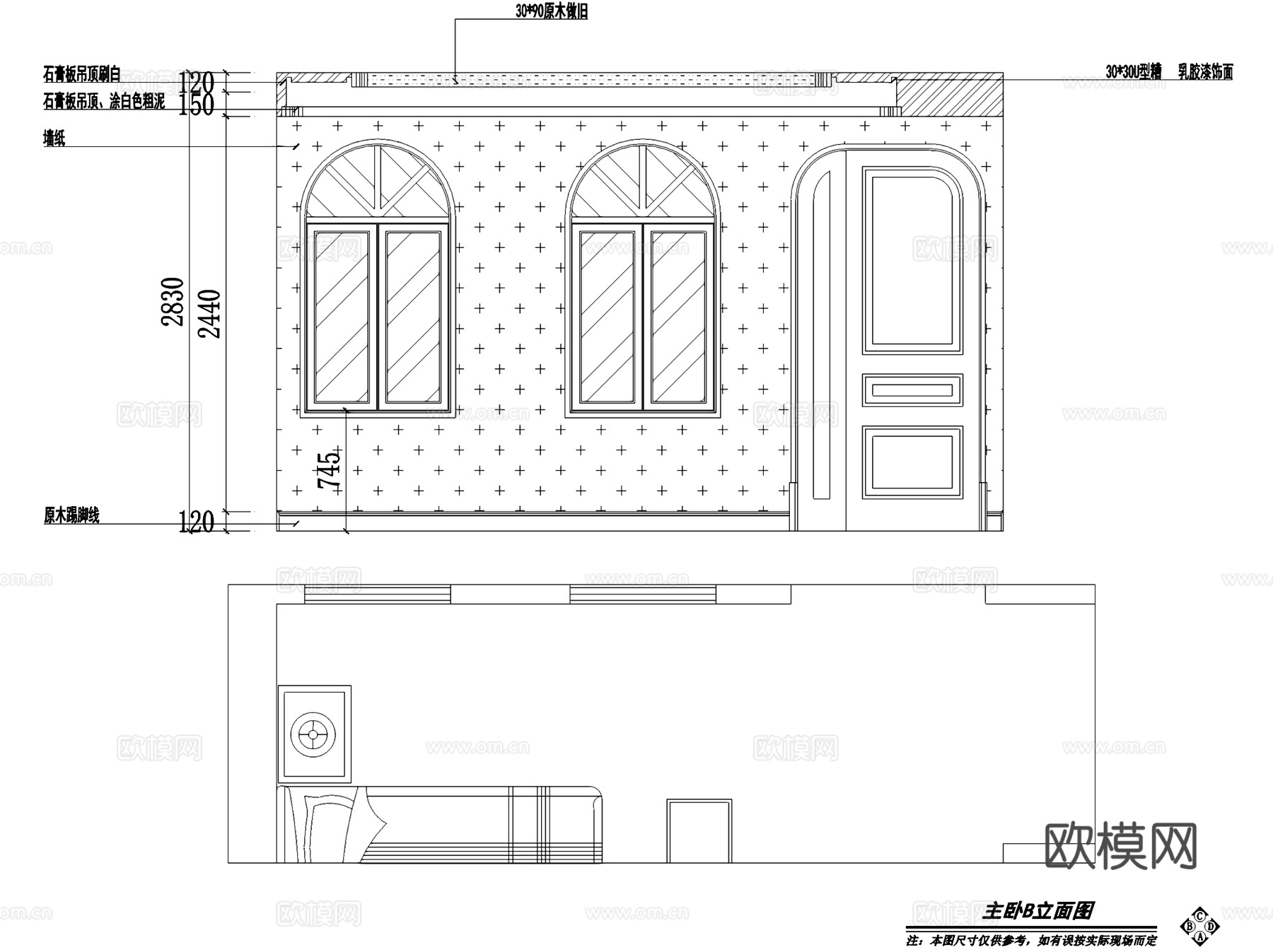 地中海风复式室内家装CAD施工图cad施工图