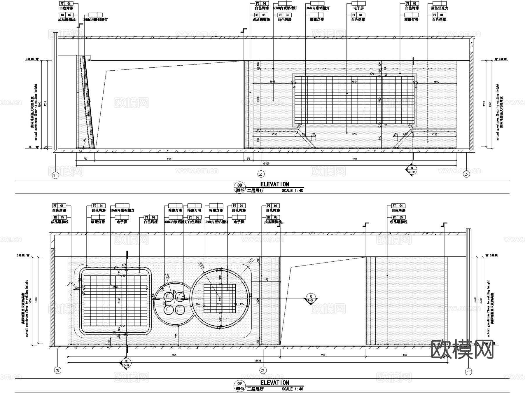 宁乡美妆谷一期展厅室内工装CAD施工图整套cad施工图