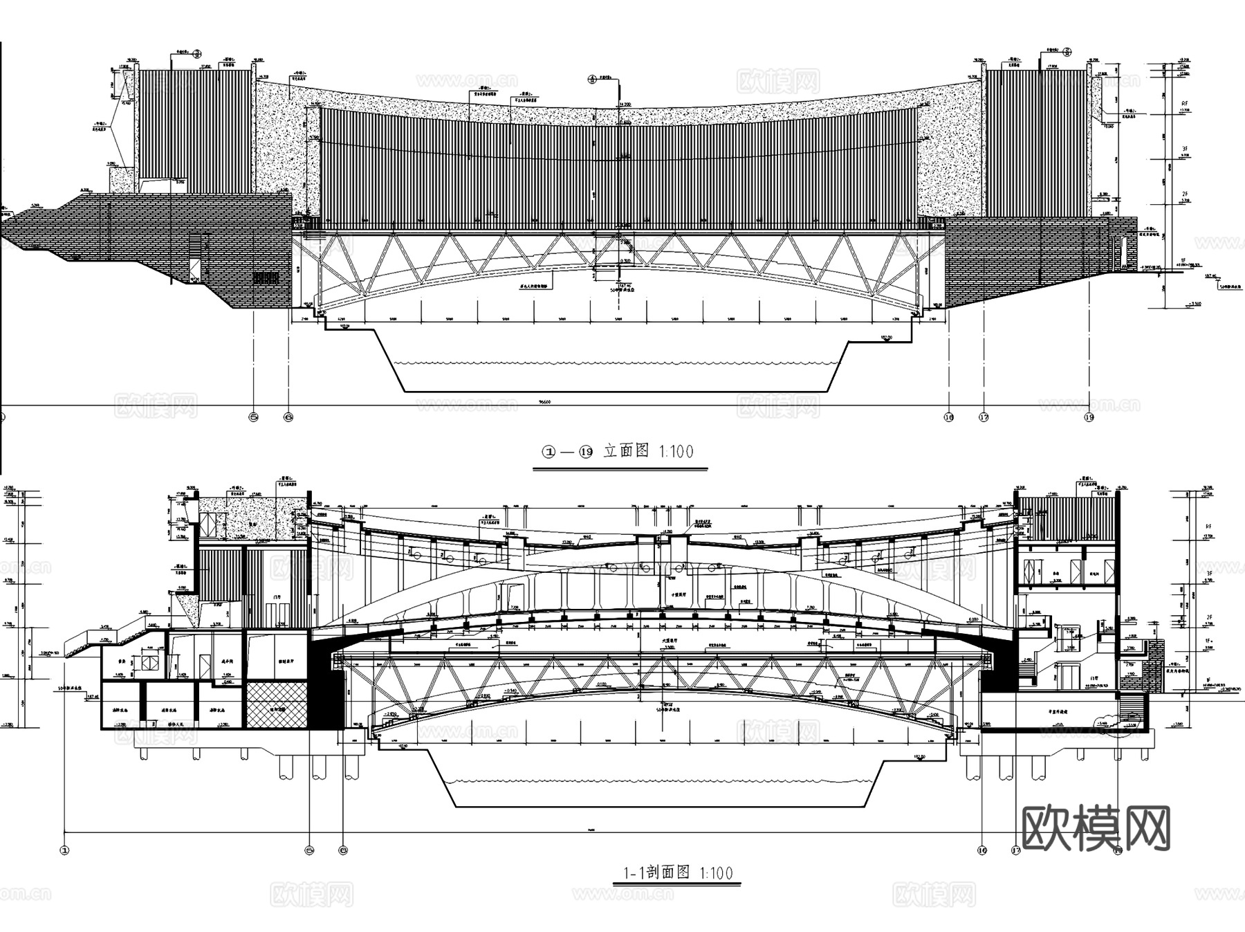 吉首美术馆建筑及相关专业CAD施工图cad施工图