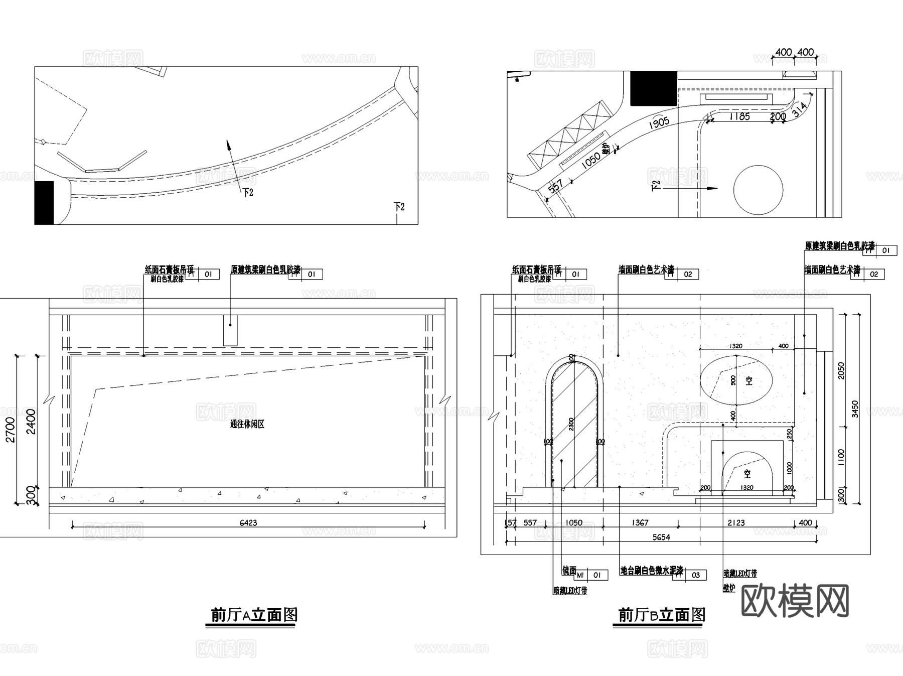 INVSON应尚服饰展厅室内工装CAD施工图整套+文本cad施工图