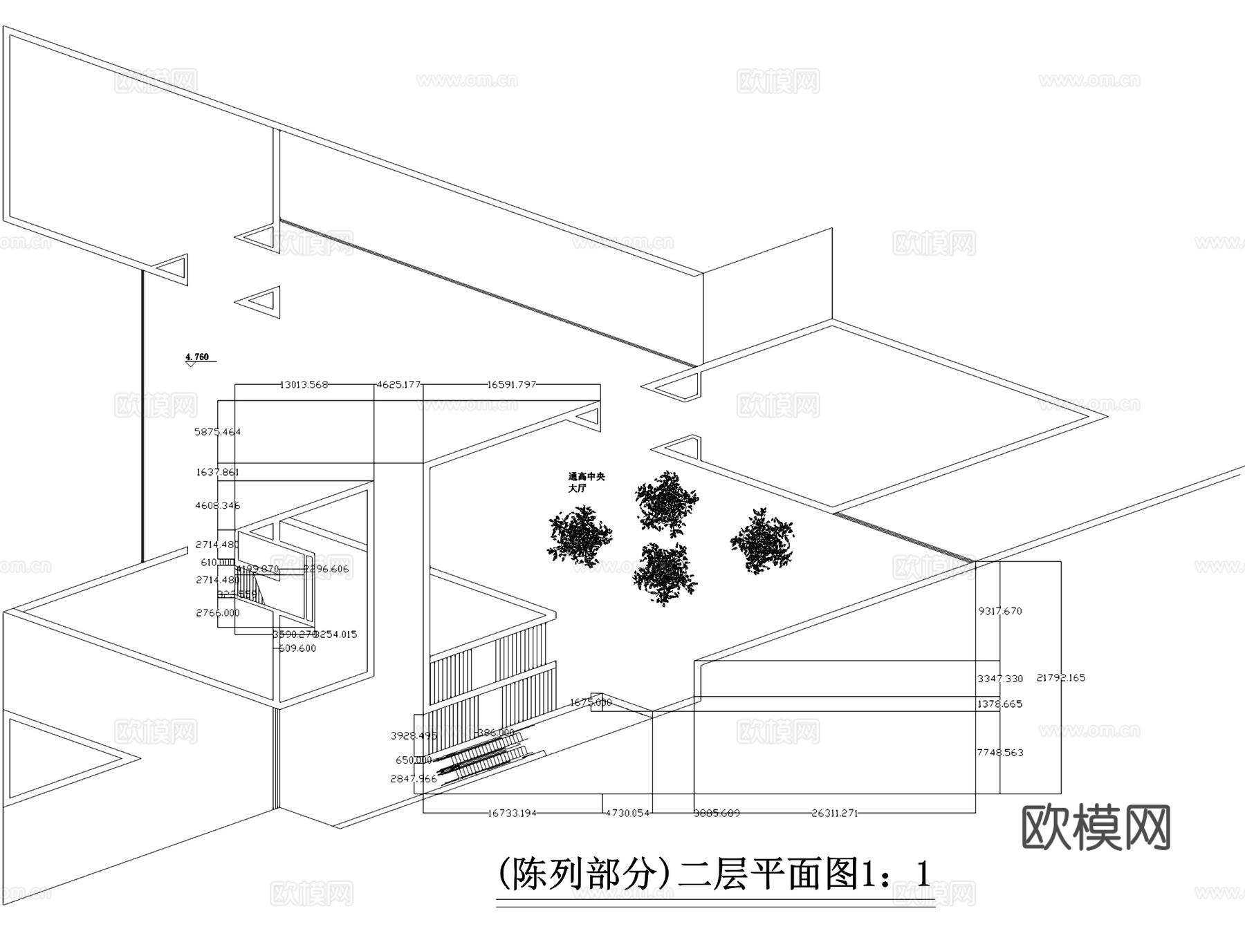 华盛顿国家美术馆东馆建筑CAD施工图+SUcad施工图