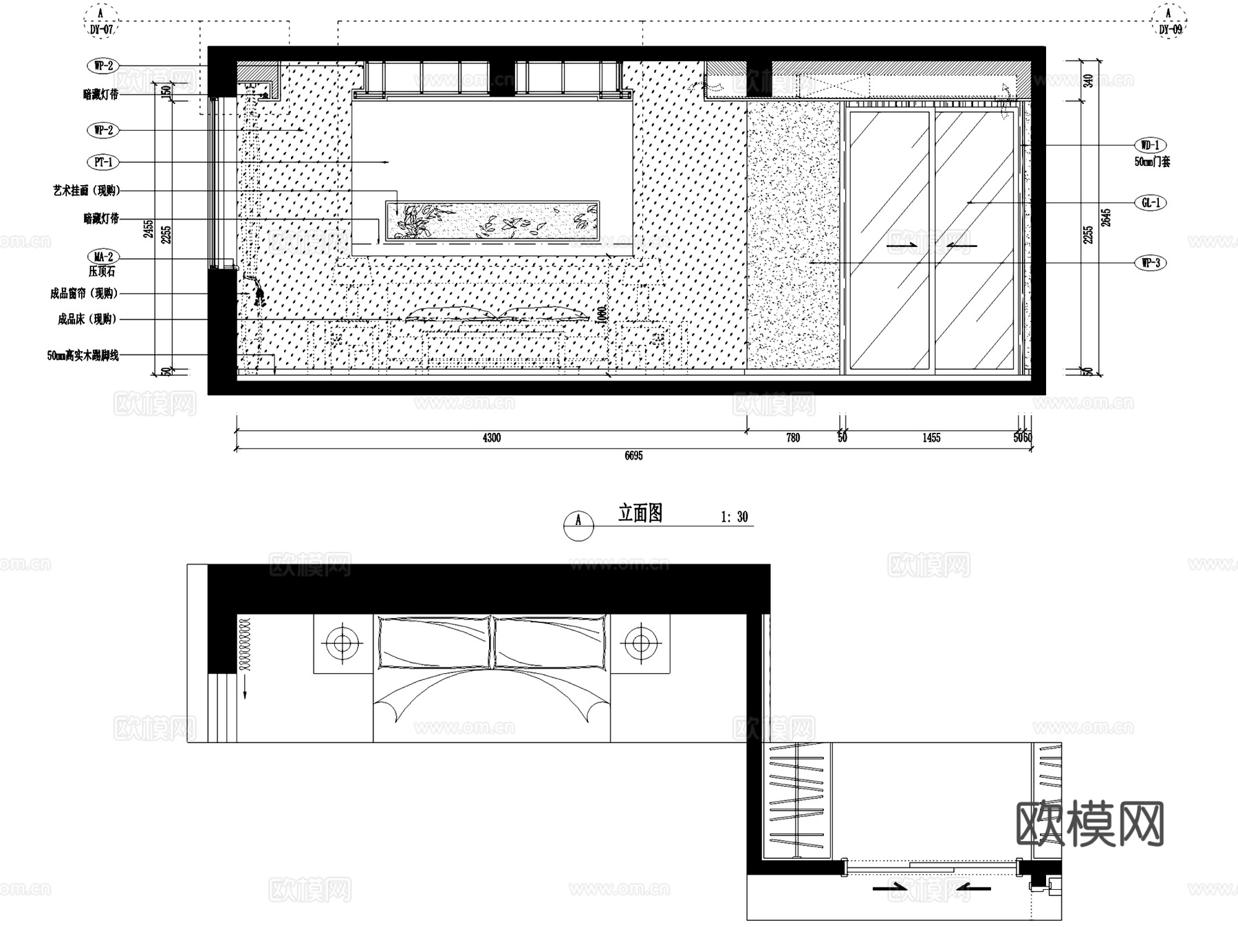 建瓯城市花园19栋西单园四层别墅室内家装CAD施工图cad施工图