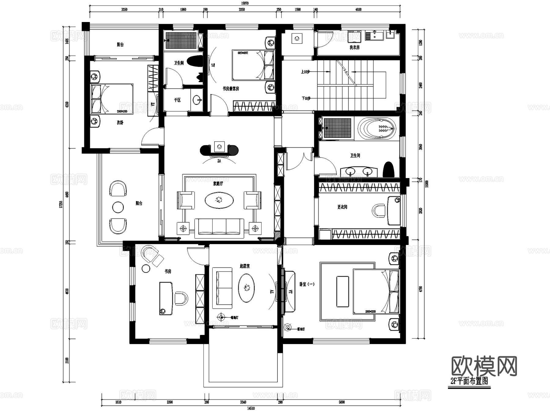虎溪59#中式四层别墅室内家装CAD施工图cad施工图
