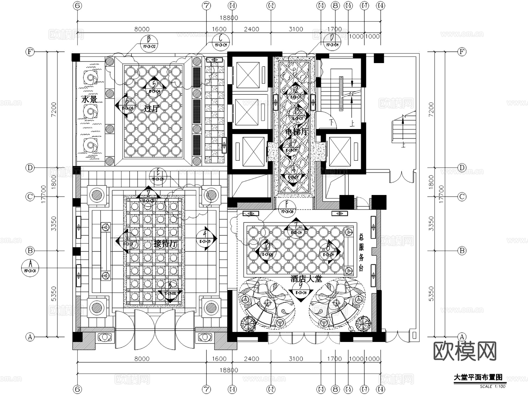 泊岸雅苑酒店式公寓室内家装CAD施工图cad施工图