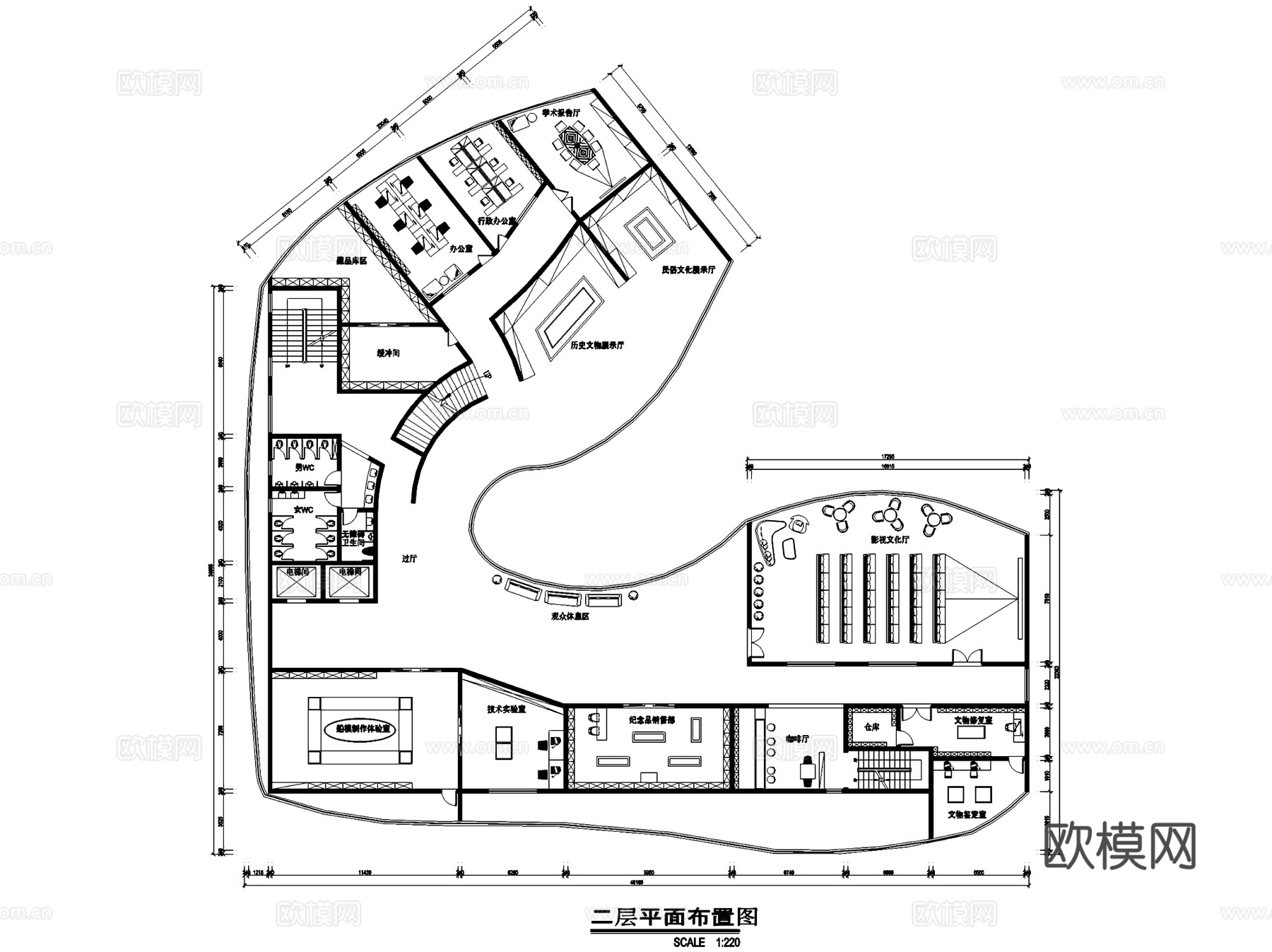 泉州港船舶文化展示馆室内工装CAD施工图cad施工图