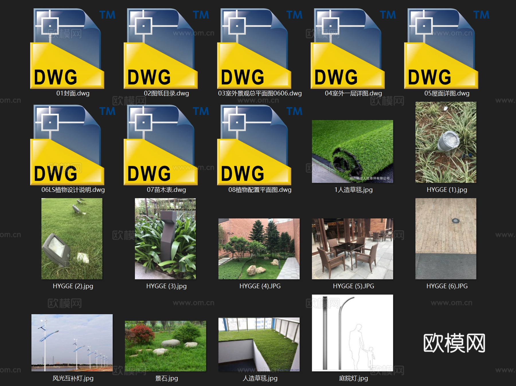 深圳国际生物谷坝光展示厅景观植物CAD施工图整套cad施工图