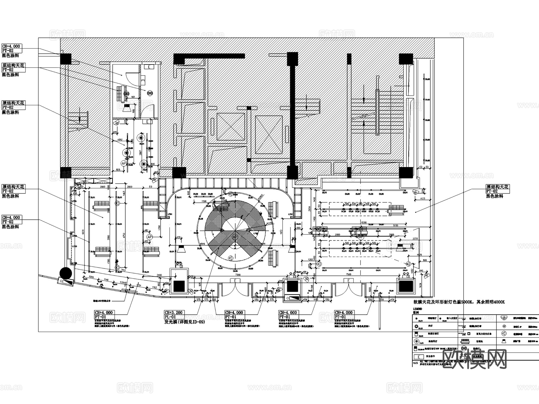 银河国际中心蔚来汽车展厅室内工装CAD施工图整套cad施工图
