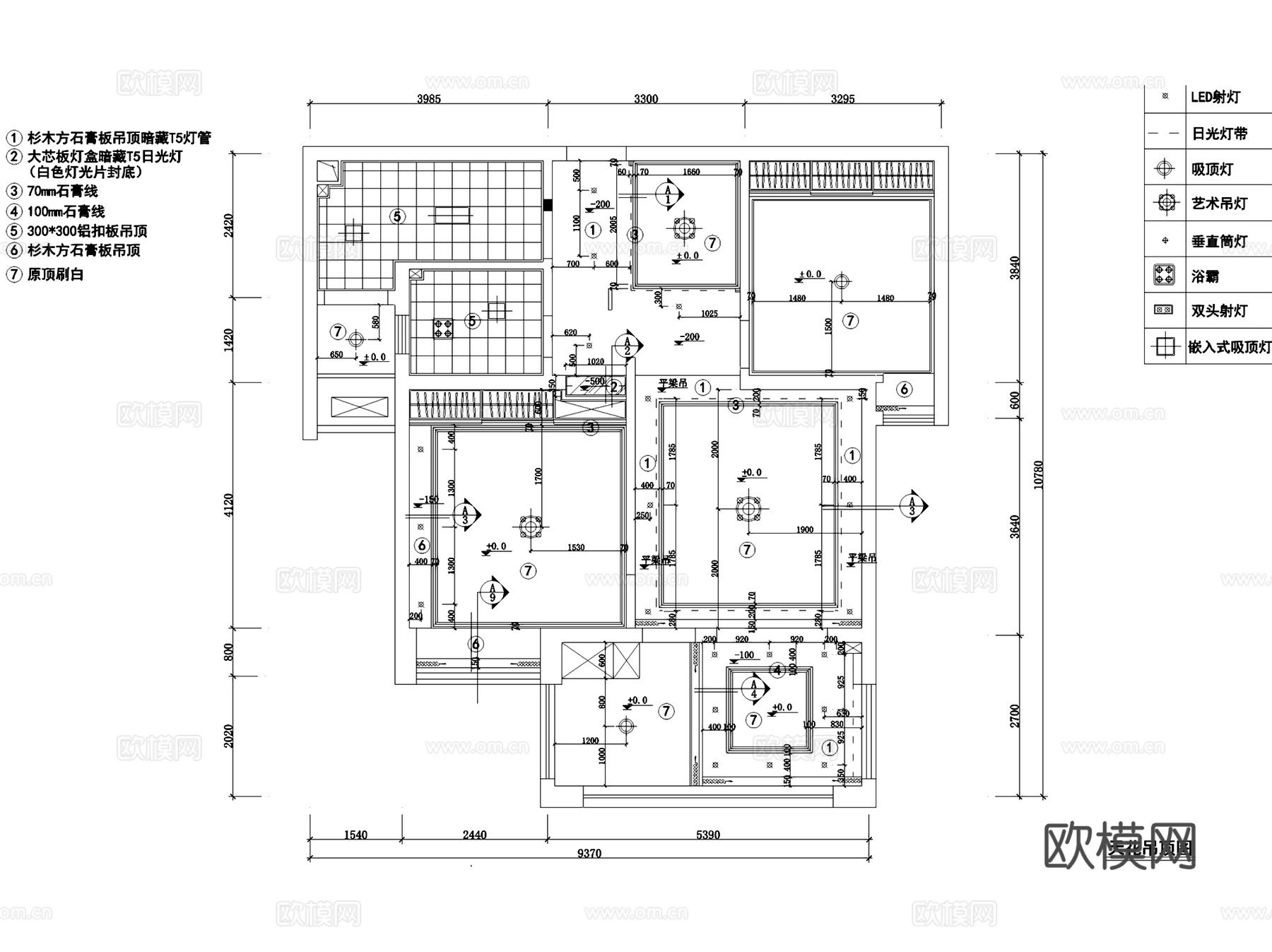 华润合肥幸福里3-15平层室内家装CAD施工图cad施工图