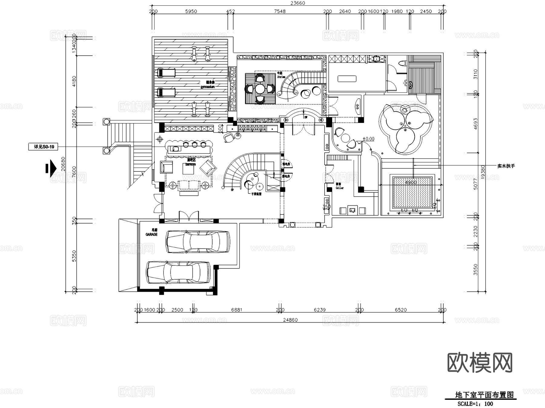 居住主题三层别墅V3C型506室内家装CAD施工图cad施工图