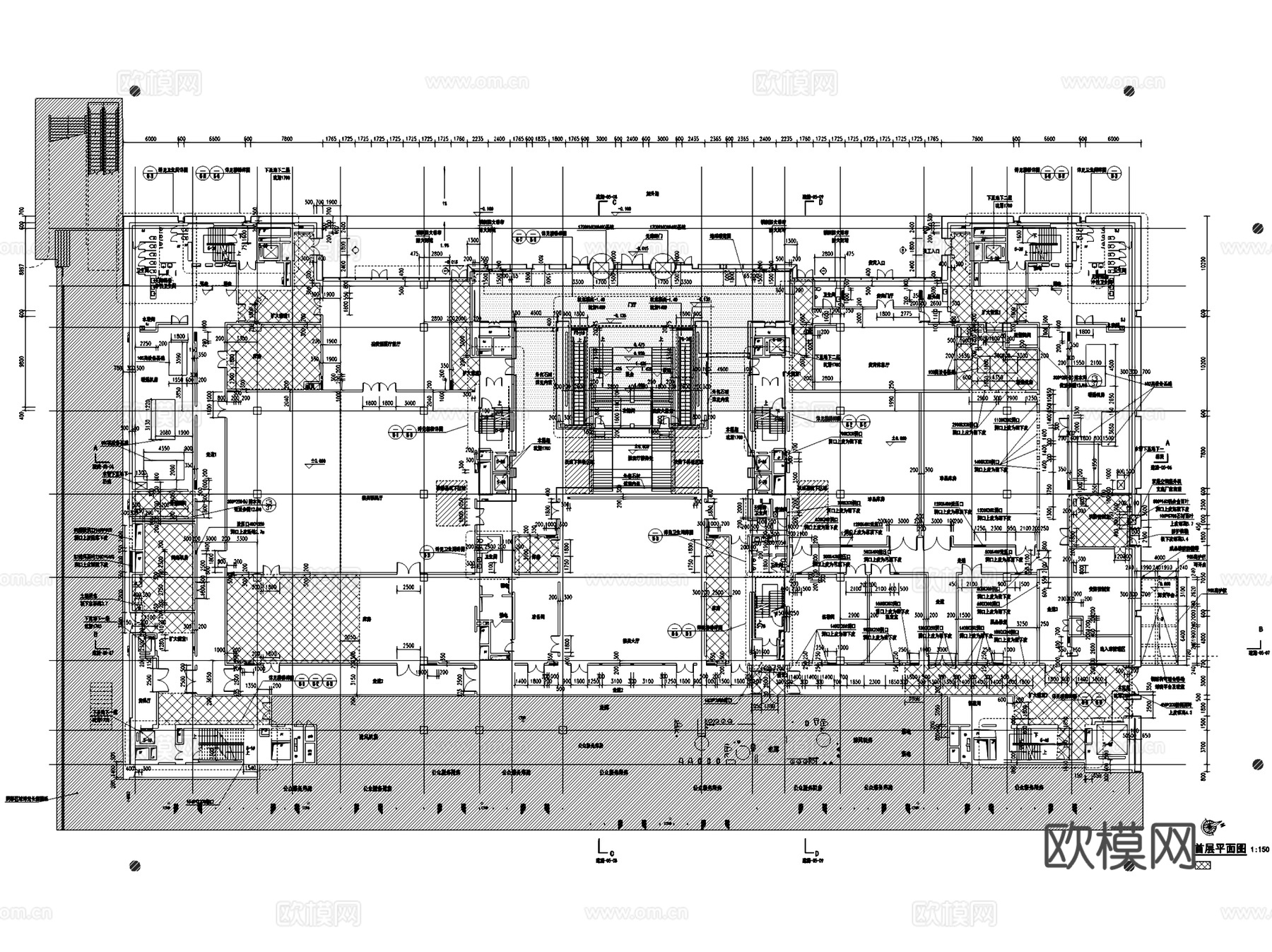 天津滨海现代美术馆建筑CAD施工图整套cad施工图