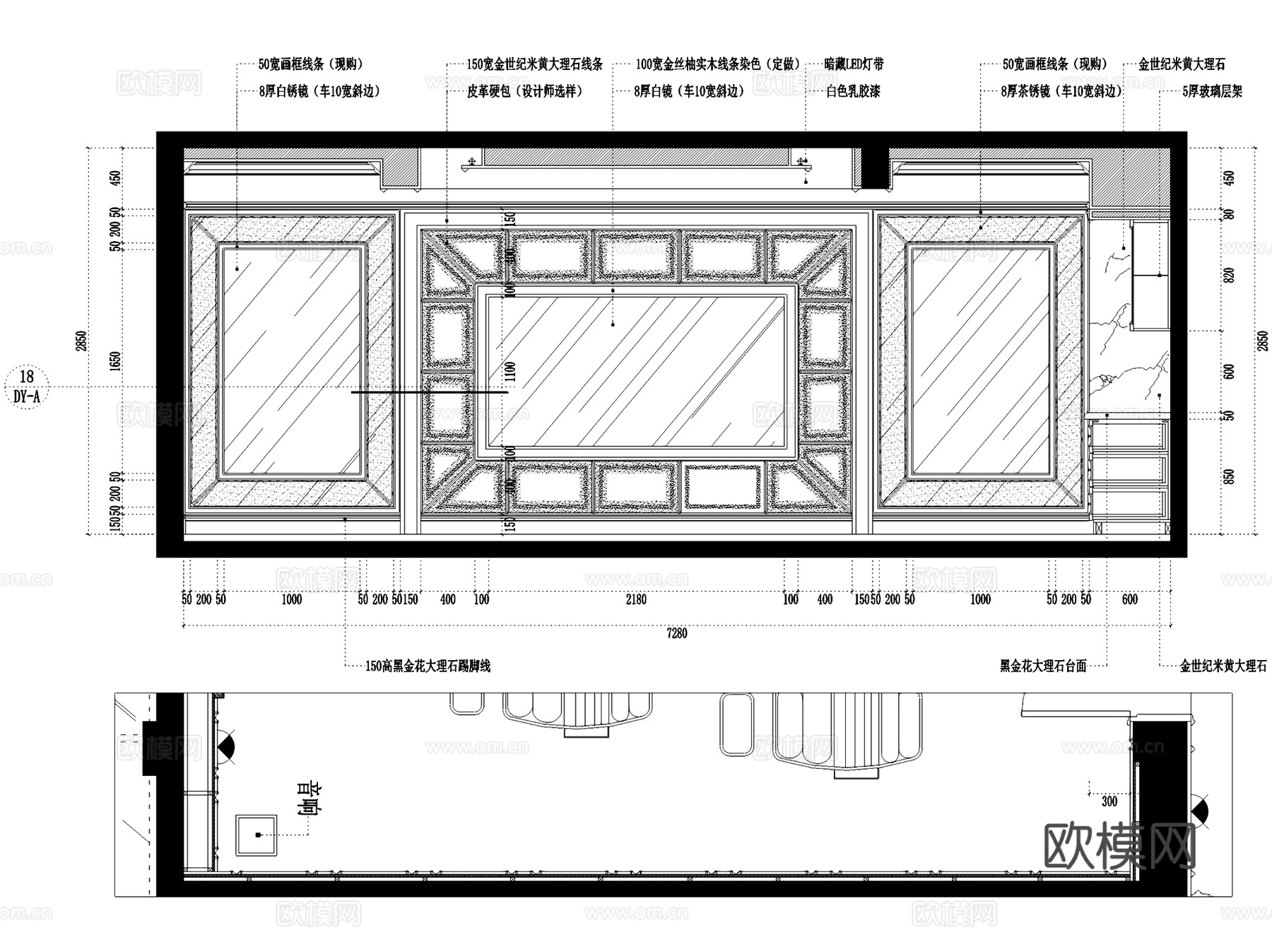 常州8#别墅地下室二层公区室内家装CAD施工图cad施工图
