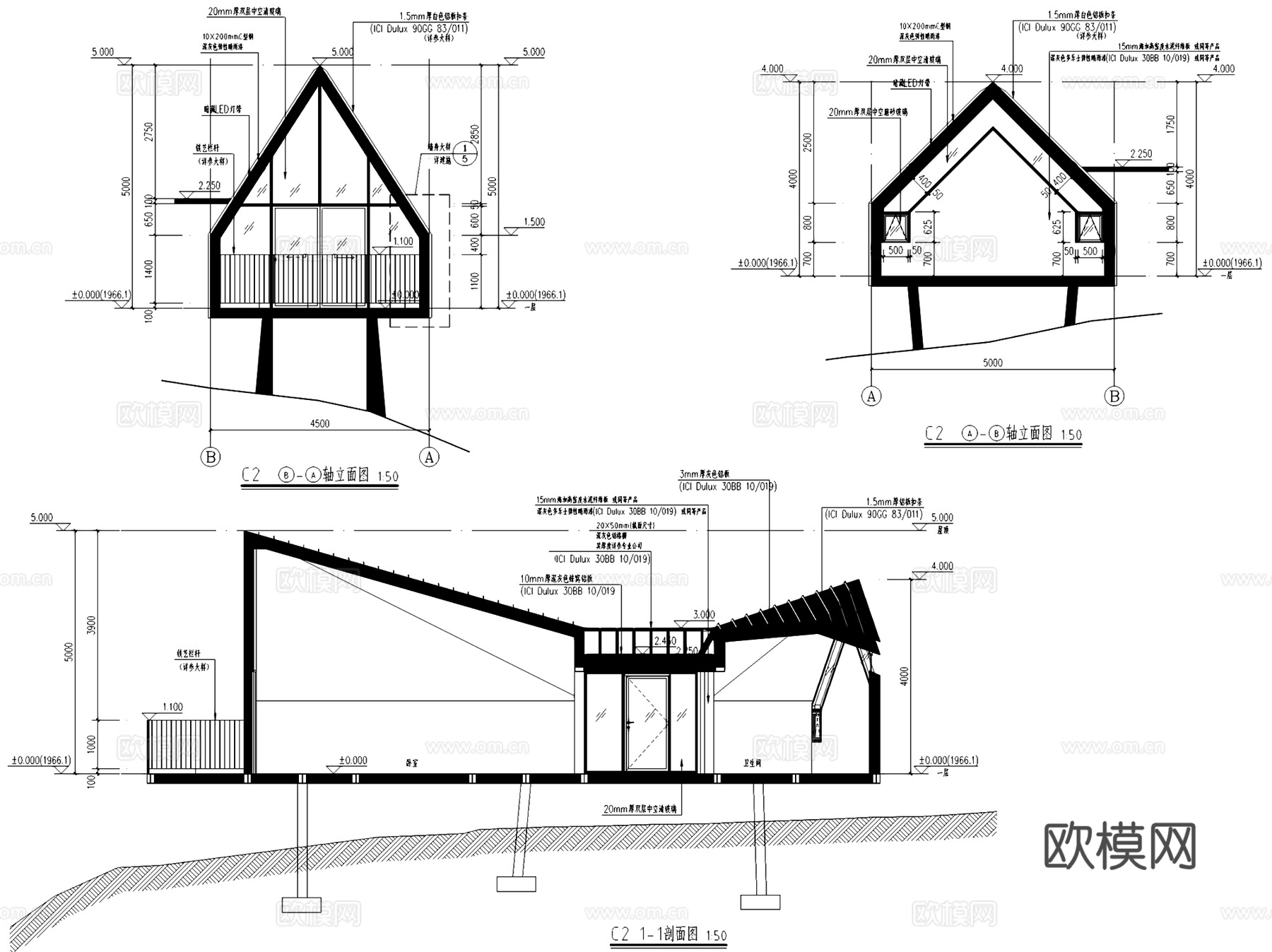 昆明世博园板栗林旅馆树屋酒店建筑CAD施工图cad施工图