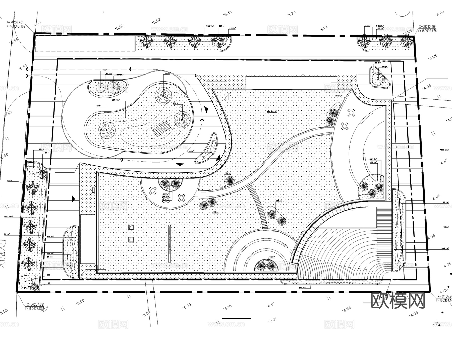 深圳国际生物谷坝光展示厅景观植物CAD施工图整套cad施工图