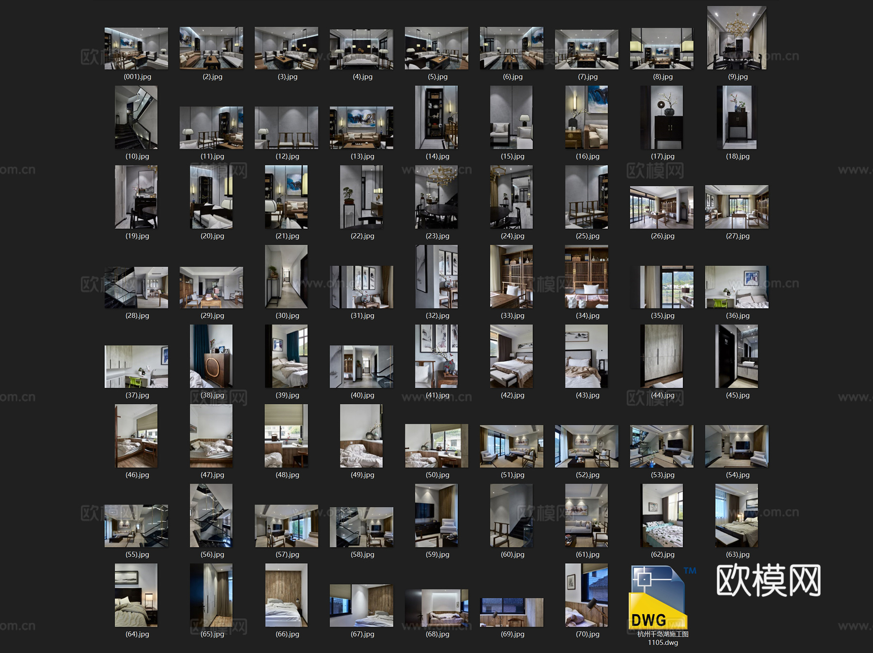 淳安千岛湖三层别墅室内家装CAD施工图整套cad施工图