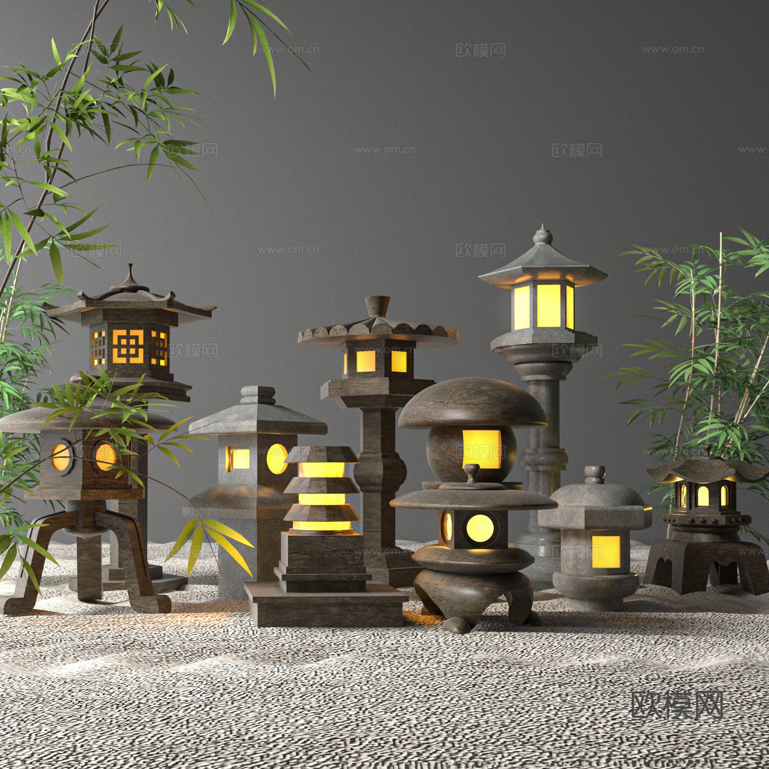 户外落地灯su模型