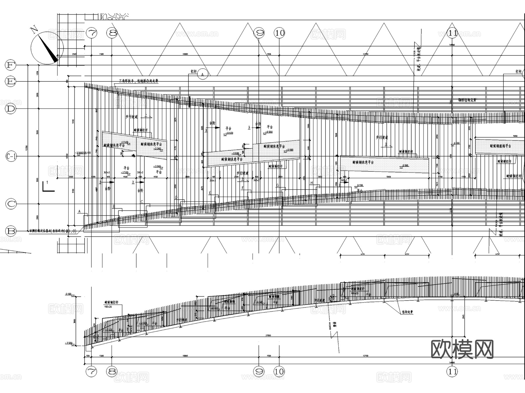 吉首美术馆建筑及相关专业CAD施工图cad施工图
