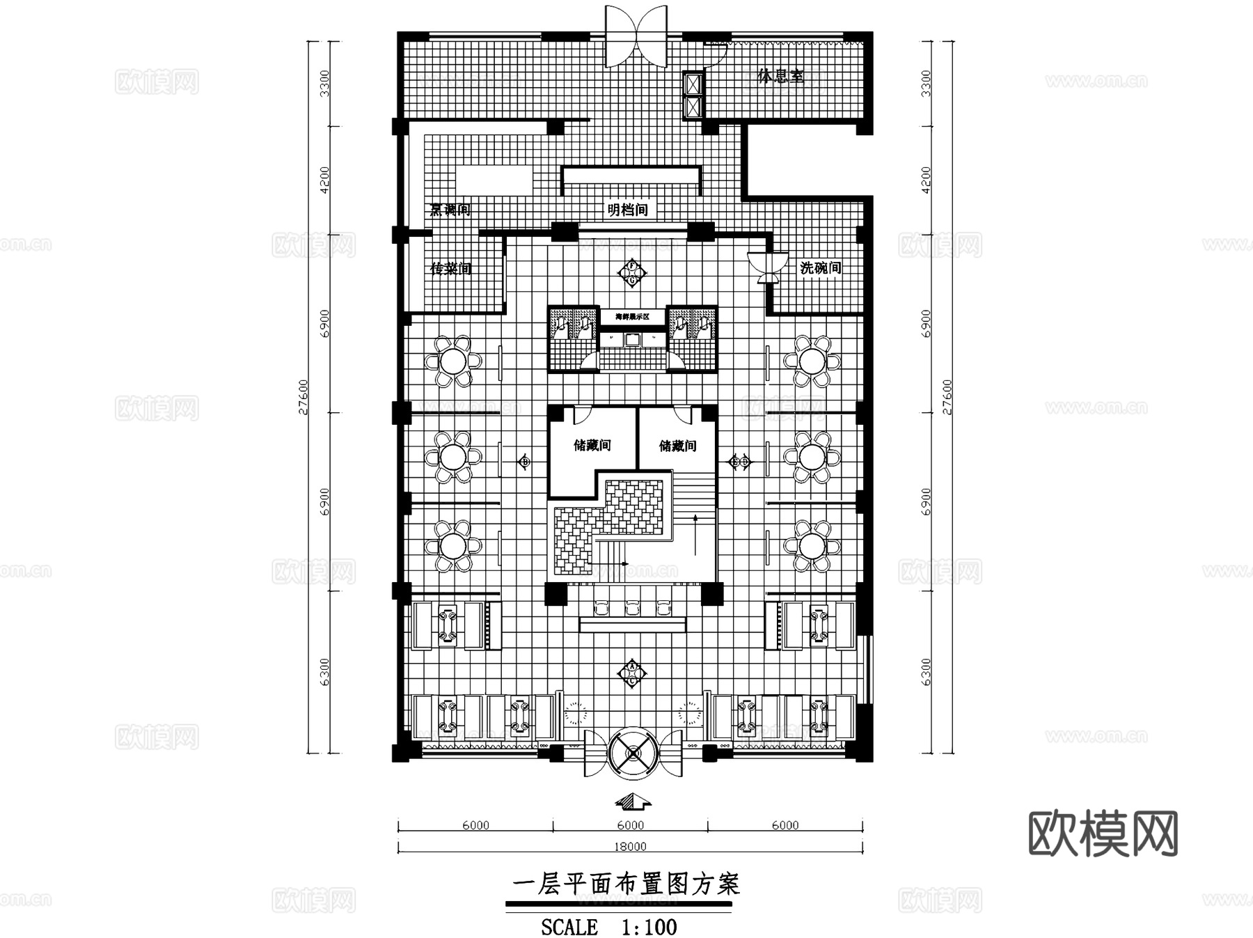 通化二层多福肥牛火锅店室内工装CAD施工图cad施工图