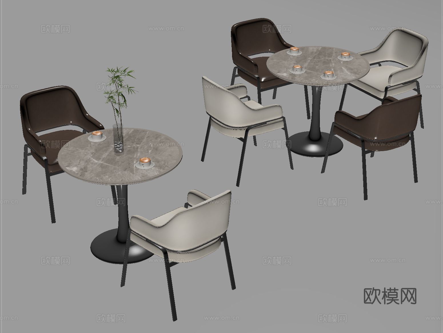 现代洽谈桌椅 休闲桌椅su模型