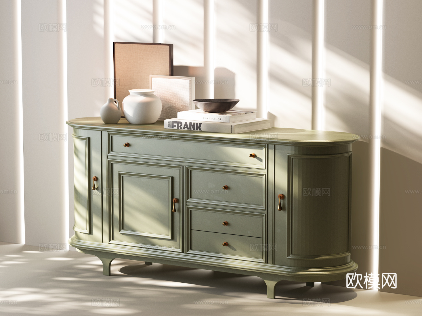 美式斗柜 美式边柜 美式装饰柜 美式玄关柜 现代美式玄关柜3d模型下载