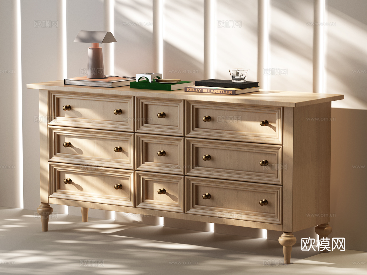 美式斗柜 美式边柜 美式装饰柜 美式玄关柜 现代美式玄关柜su模型