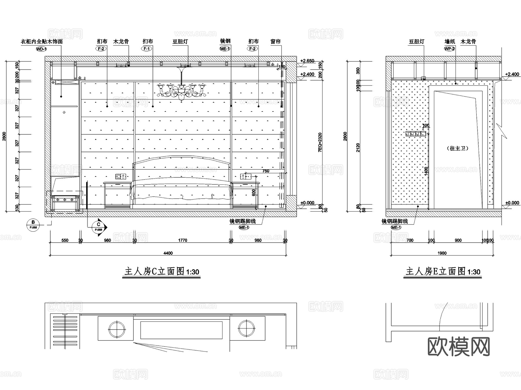 金众葛兰溪谷01户型复式夹层室内家装CAD施工图整套cad施工图