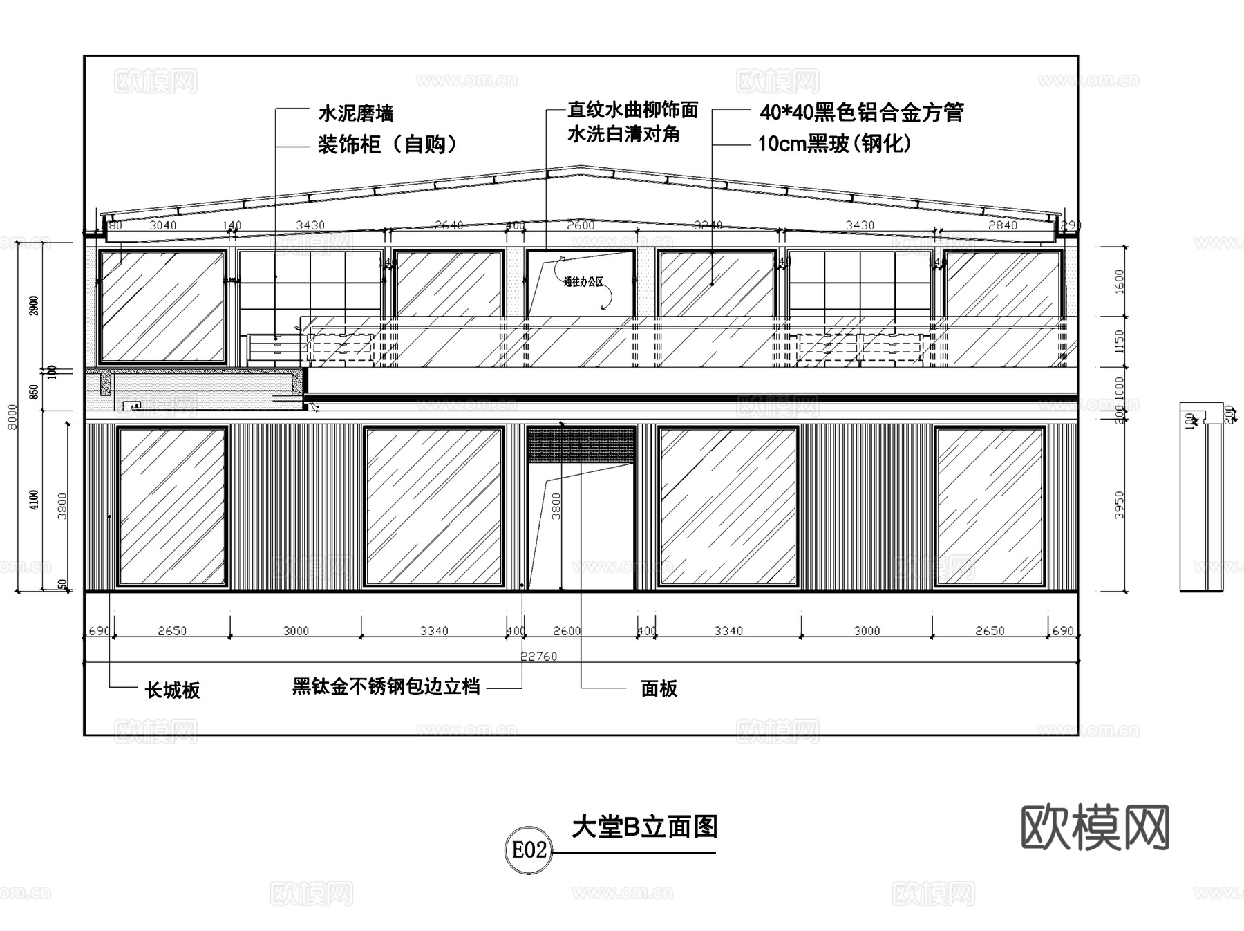 菱电电梯公司一层大堂及展厅室内工装CAD施工图cad施工图