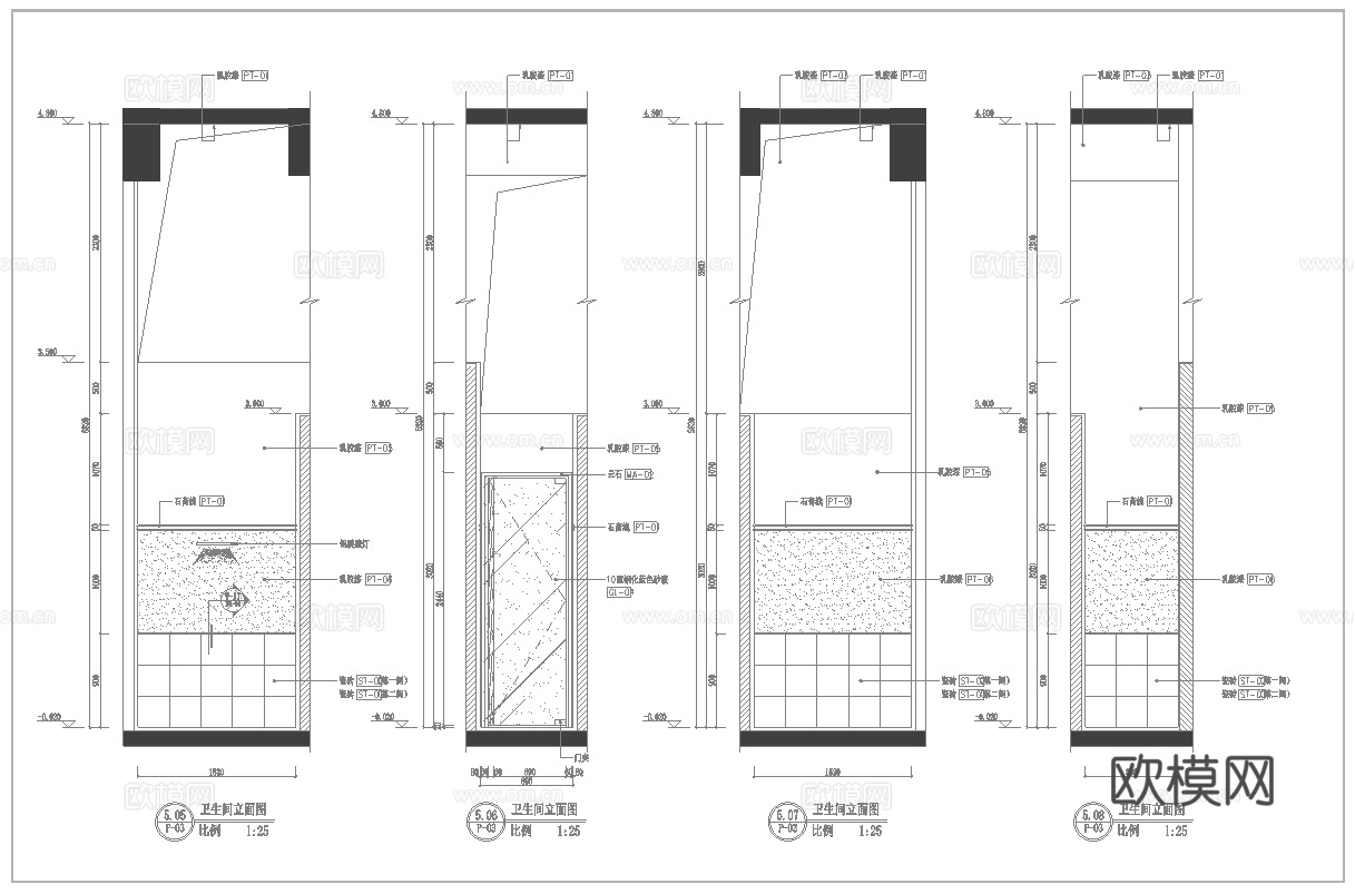 最新25套 美容院 足浴店  施工图合集cad施工图