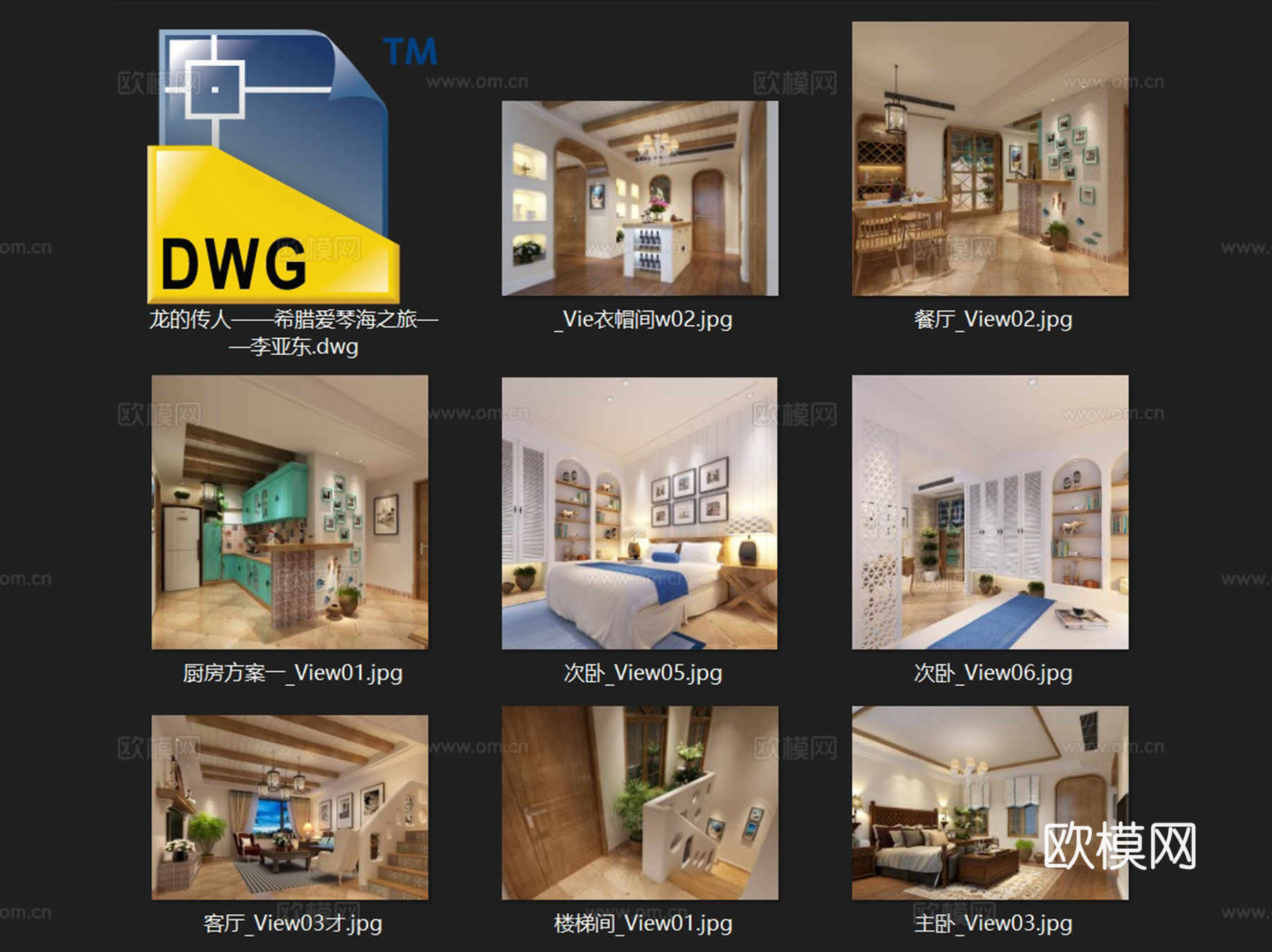 地中海风复式室内家装CAD施工图cad施工图