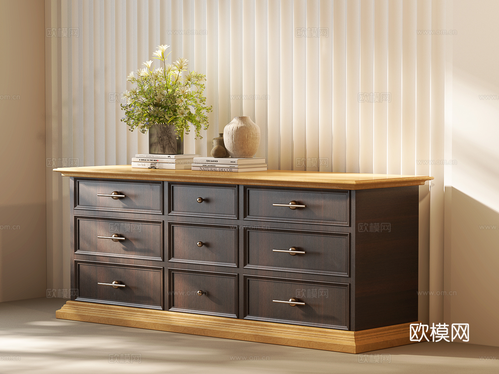美式斗柜 美式玄关柜 美式边柜 美式装饰柜 美式餐边柜su模型