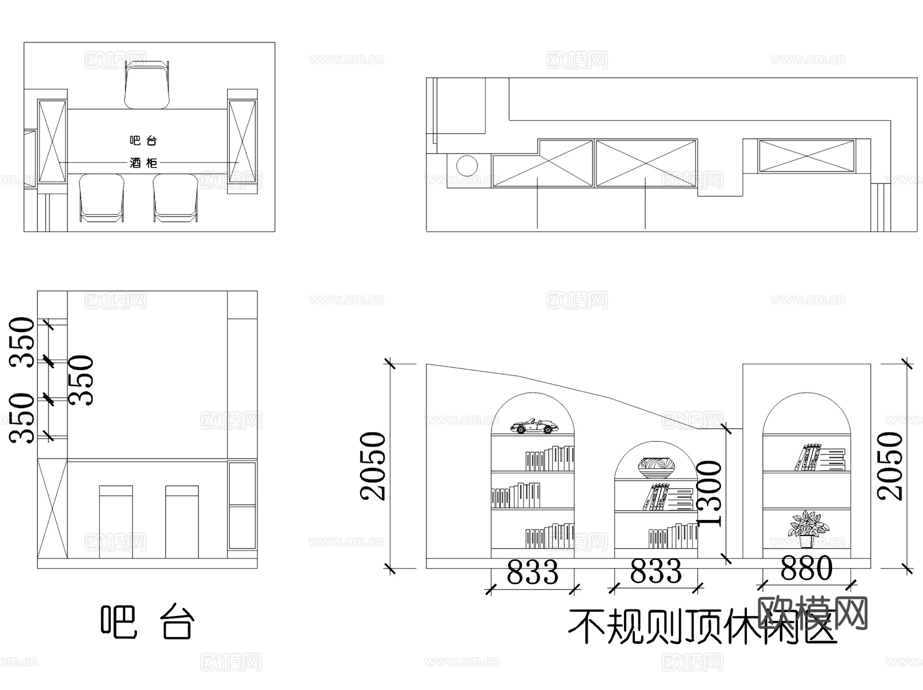 美式简约王府二层复式室内家装CAD施工图cad施工图