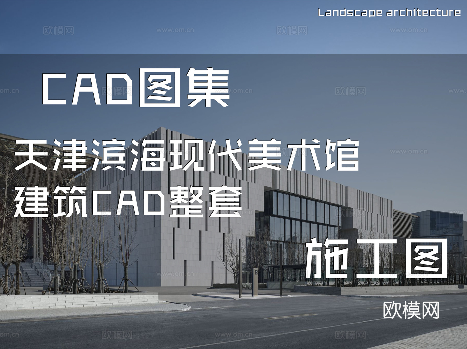 天津滨海现代美术馆建筑CAD施工图整套cad施工图