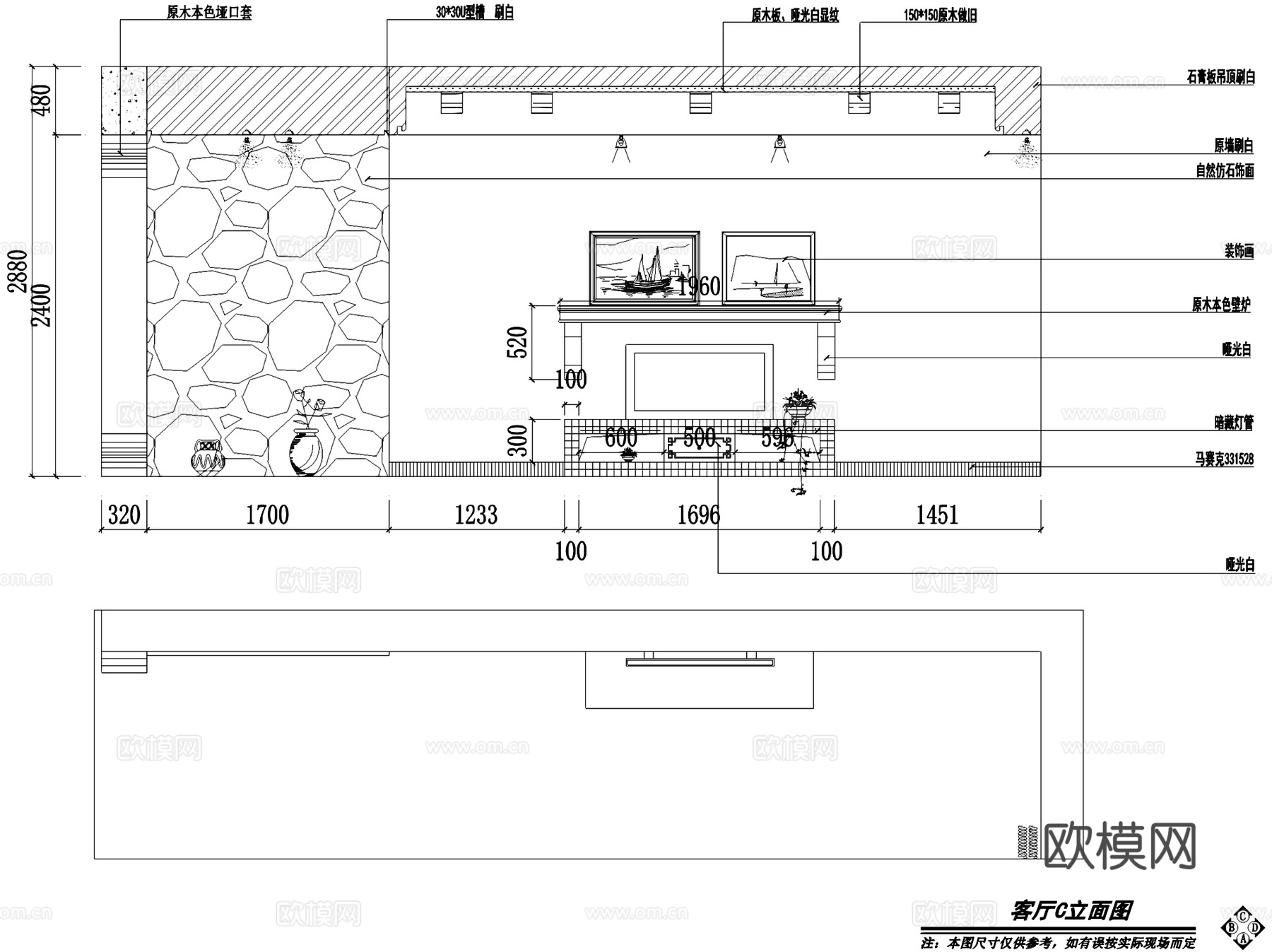 地中海风复式室内家装CAD施工图cad施工图