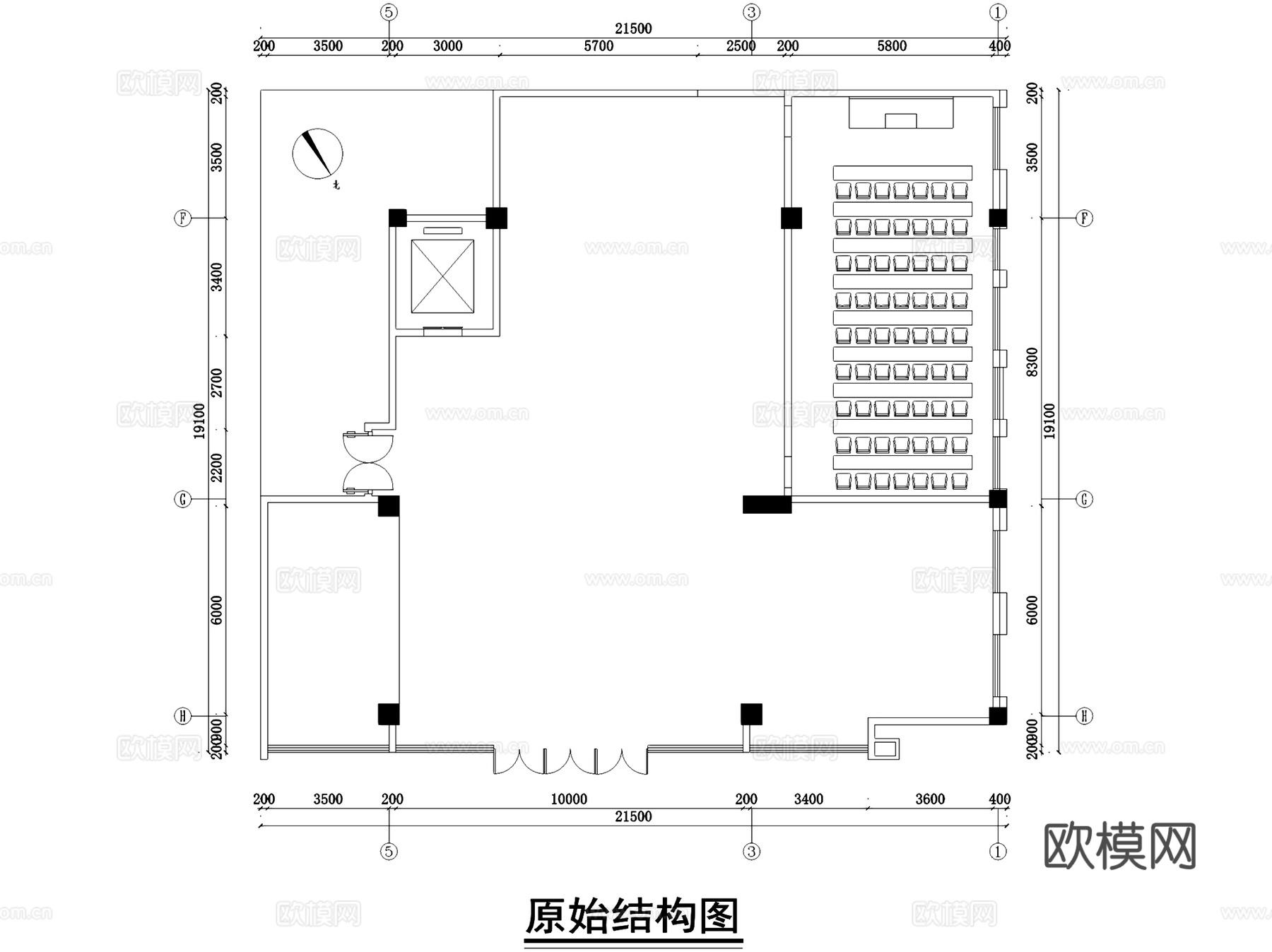 成都聚合科技展示厅室内工装CAD施工图cad施工图