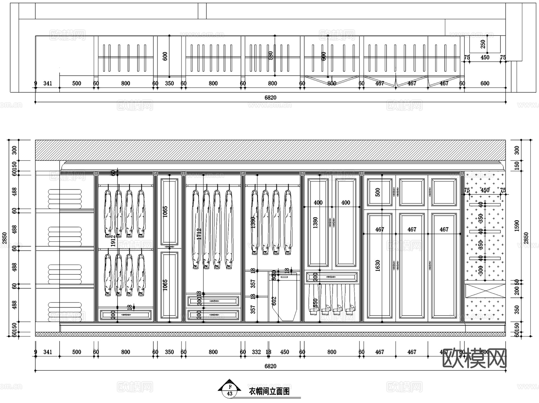 北京西山一号苑公寓大平层室内家装CAD施工图cad施工图