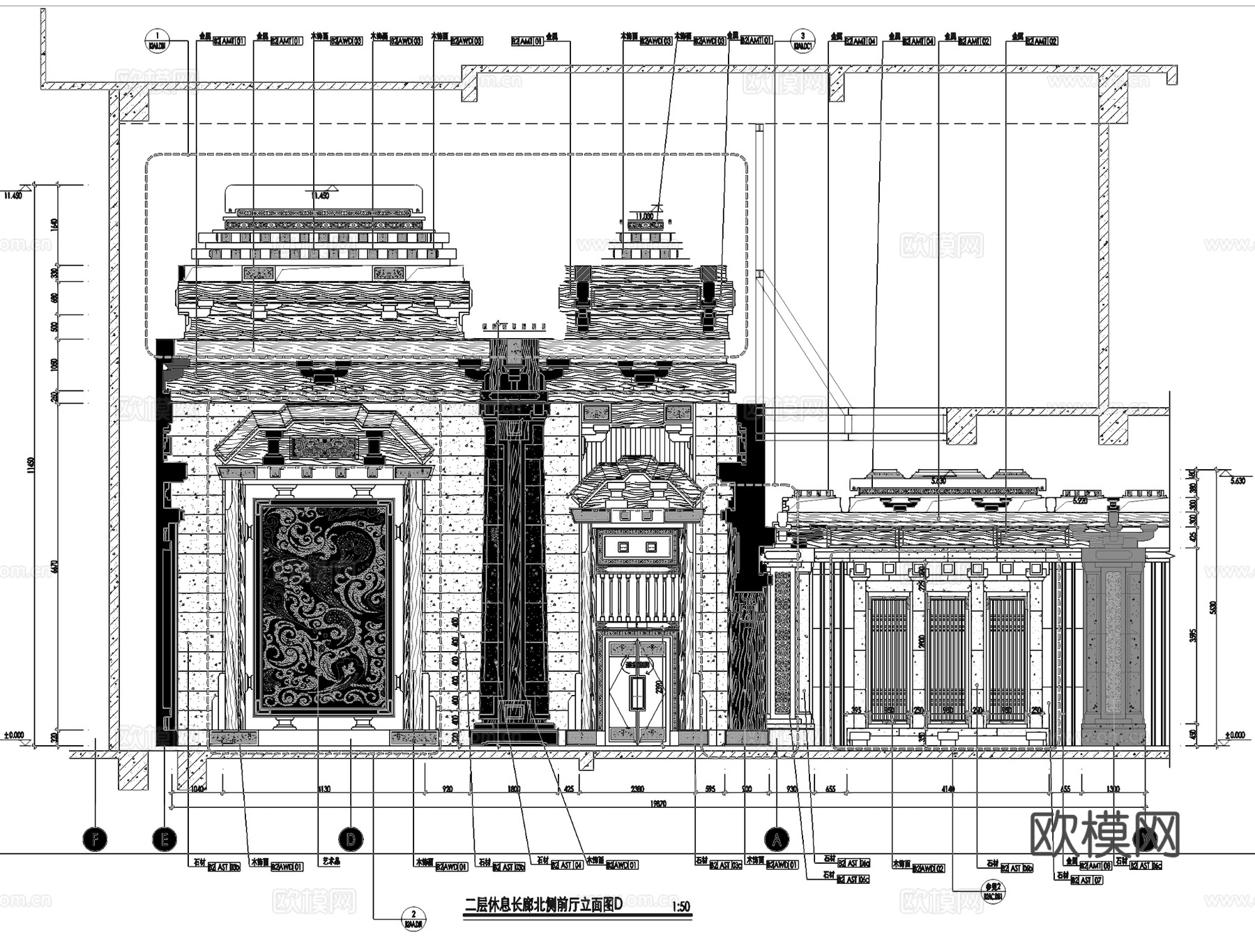 汉文化博览园汉源博物馆立面室内工装CAD施工图cad施工图