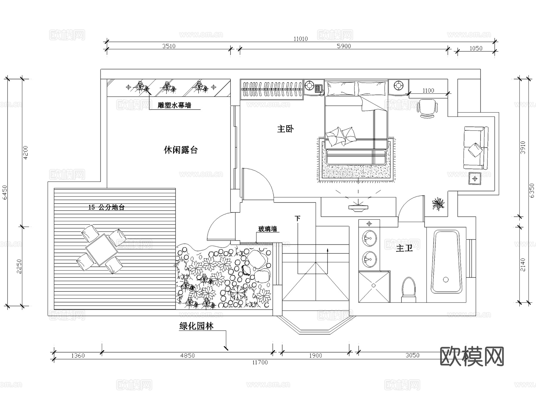 白金瀚私宅四层别墅室内家装CAD施工图cad施工图
