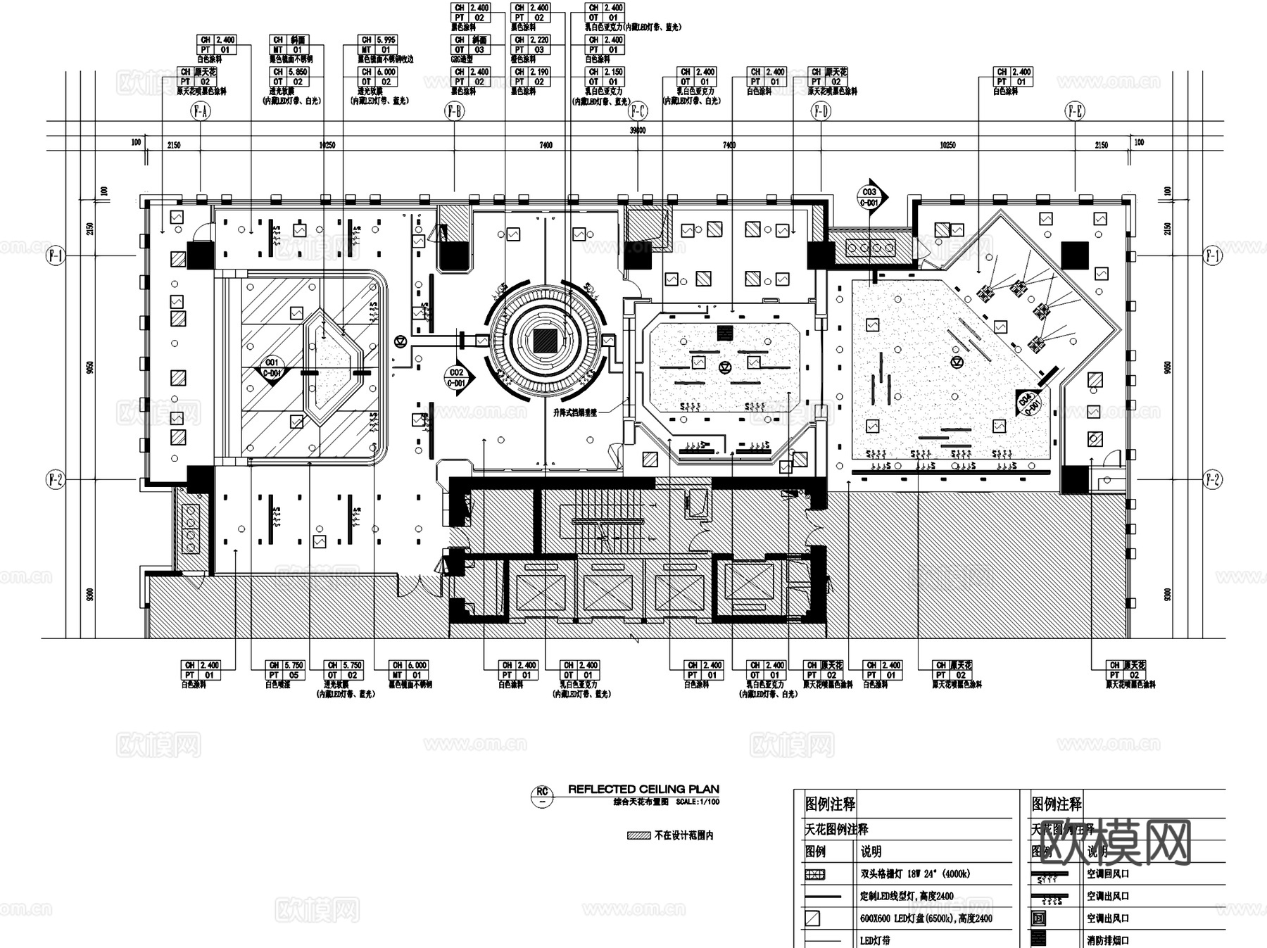 长威科技软件园企业展厅室内工装CAD施工图整套+文本cad施工图