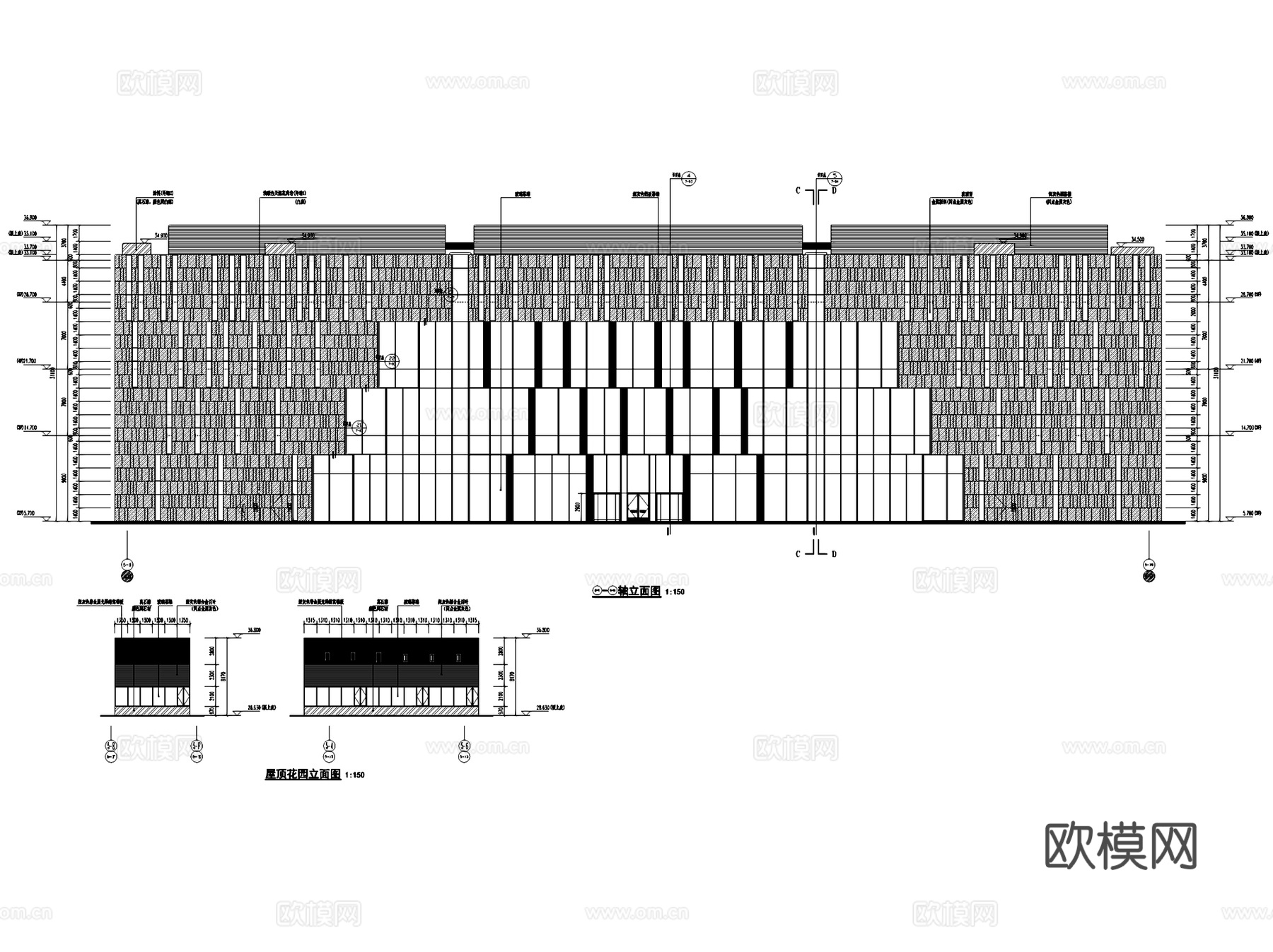 天津滨海现代美术馆建筑CAD施工图整套cad施工图