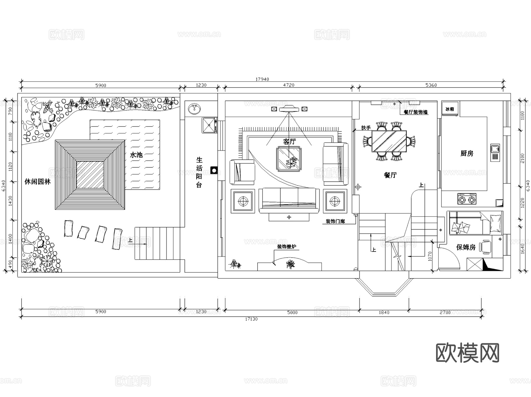 白金瀚私宅四层别墅室内家装CAD施工图cad施工图