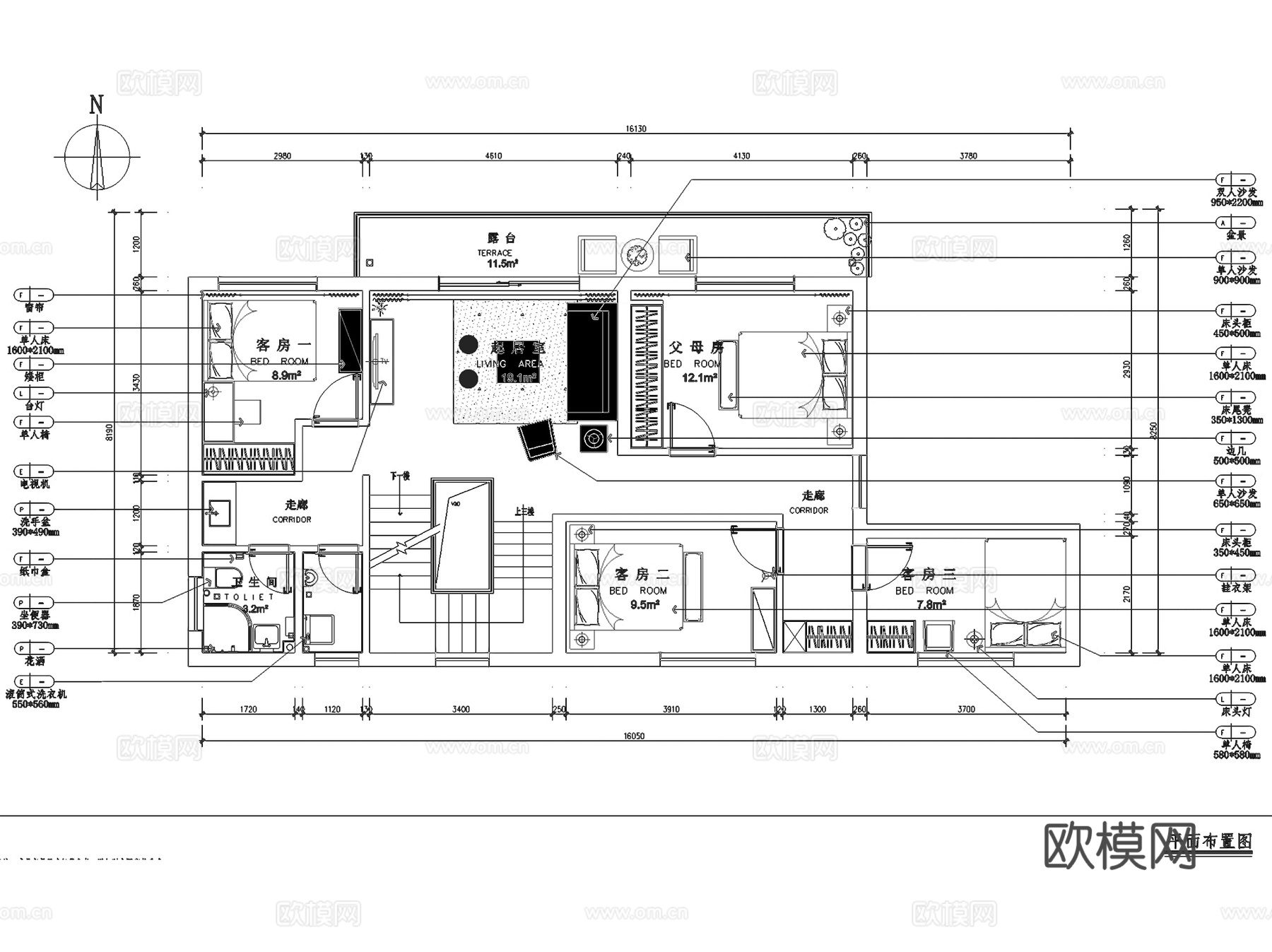 淳安千岛湖三层别墅室内家装CAD施工图整套cad施工图