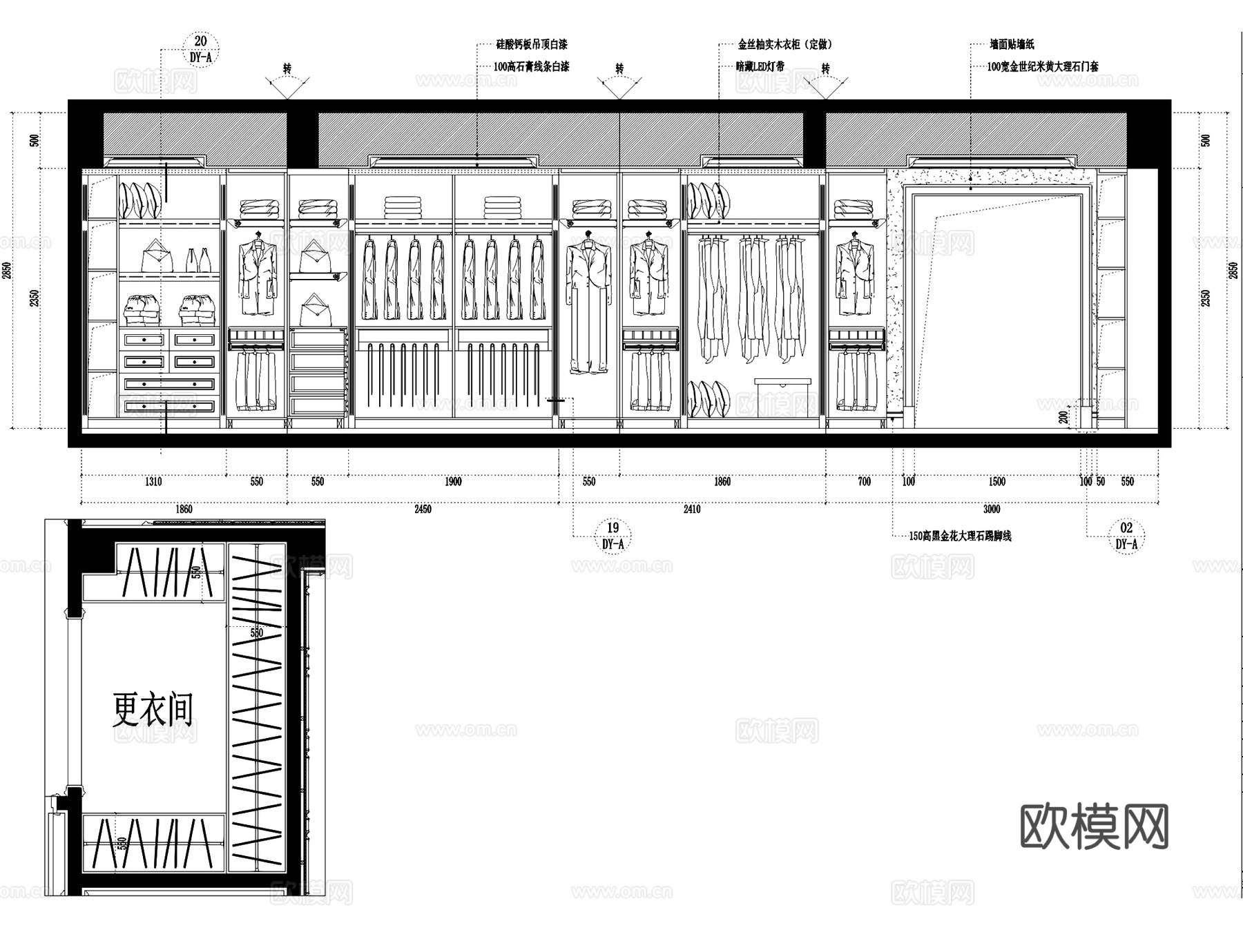 常州8#别墅地下室二层公区室内家装CAD施工图cad施工图