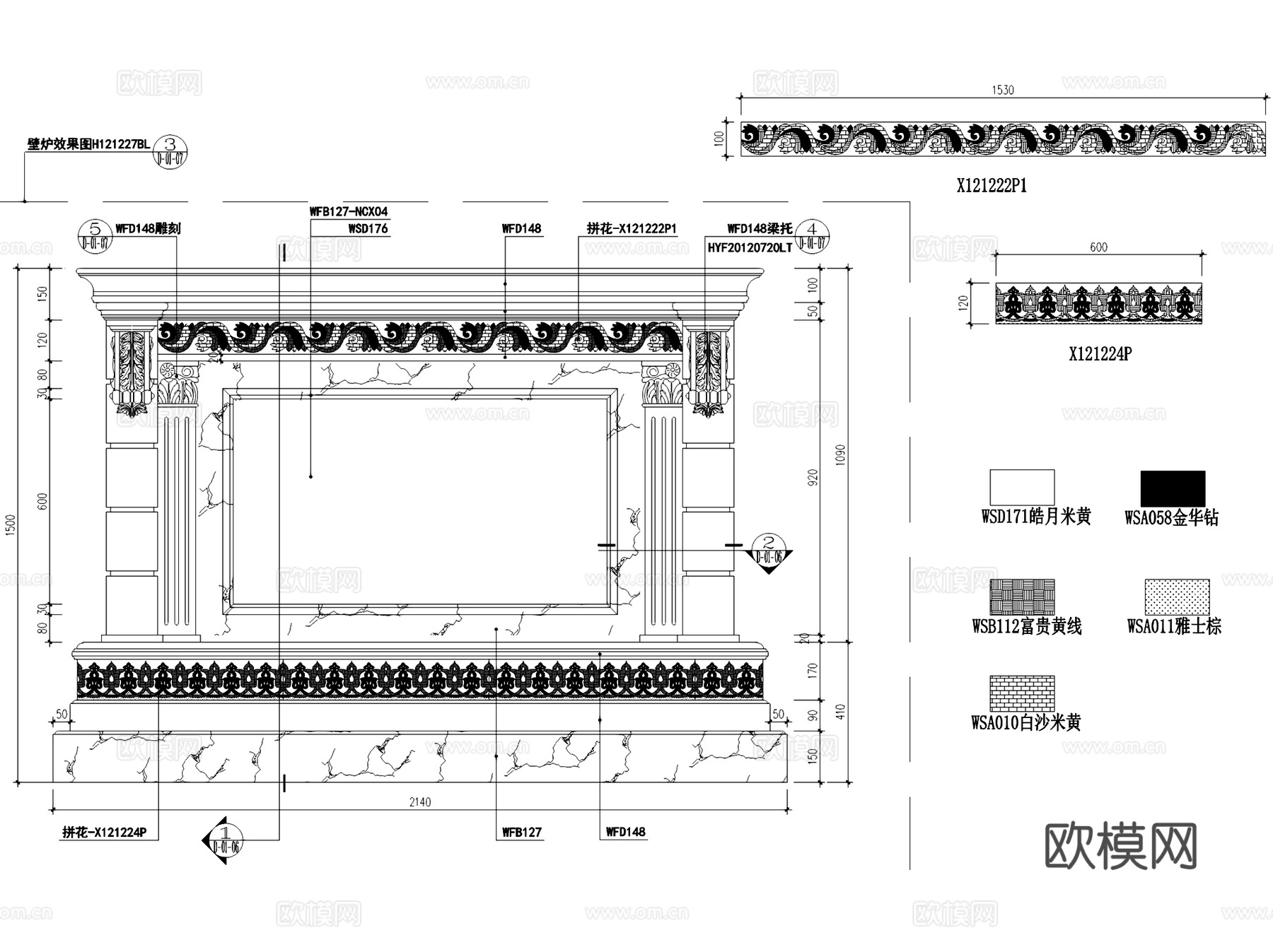 陶瓷城石英石展厅大堂空间立面CAD施工图cad施工图