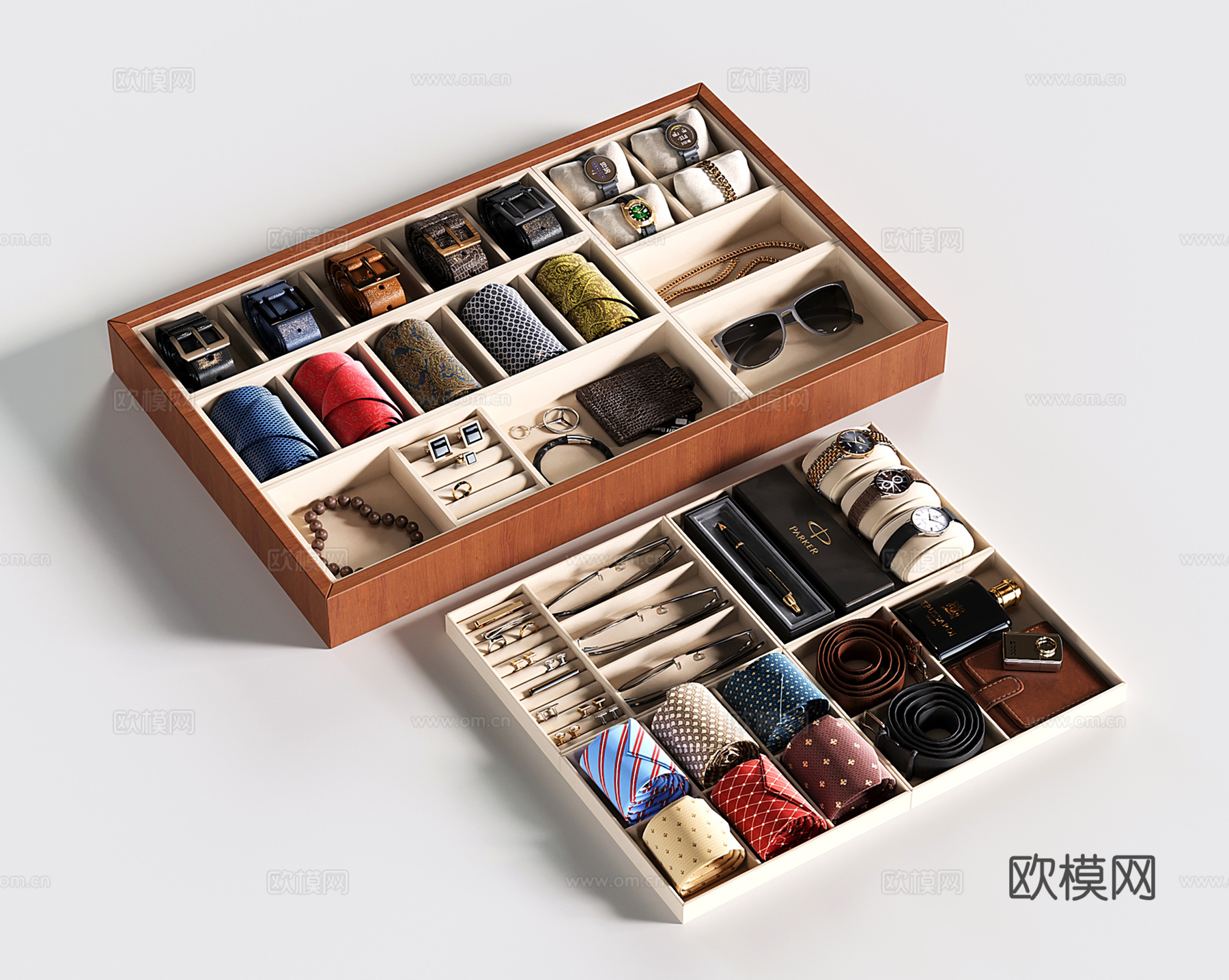 现代首饰柜 首饰收纳盒 手表 珠宝首饰 岛台首饰柜su模型